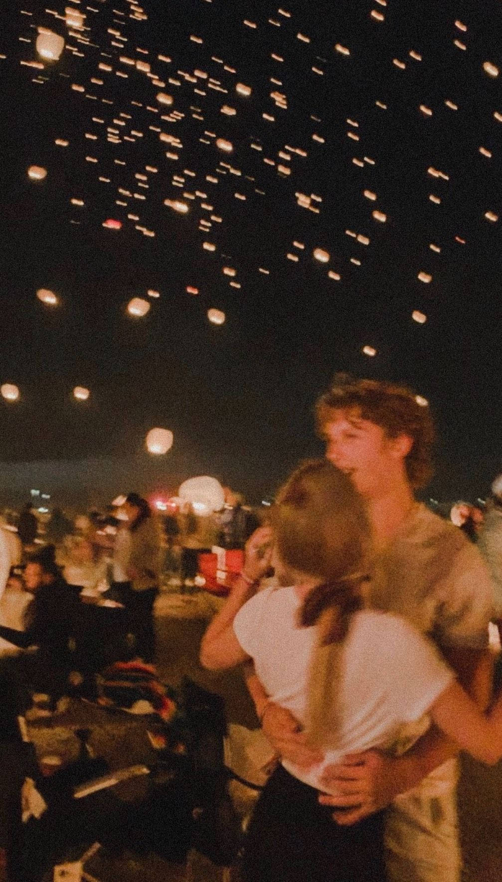flying lanterns, nighttime festival, sky, HD Phone Wallpaper