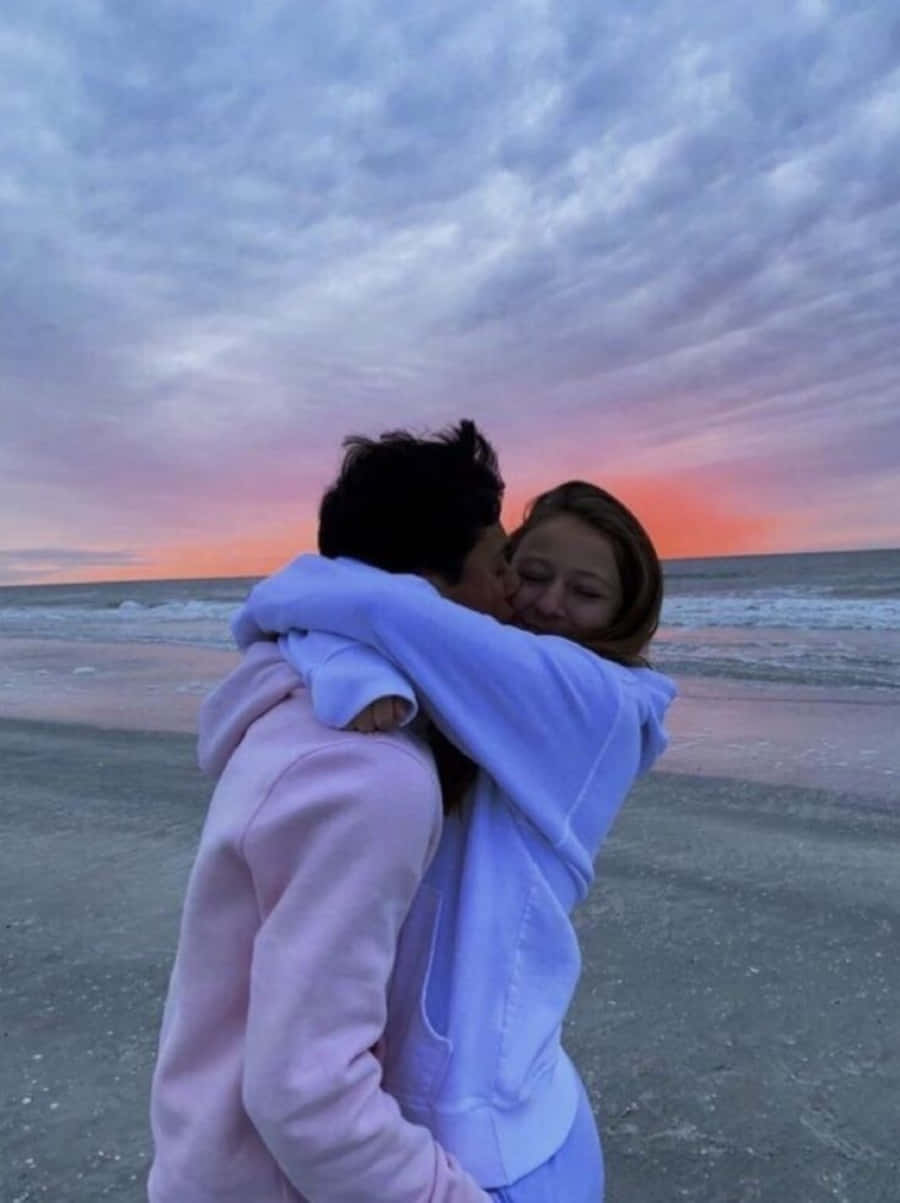 beach, soft pink and purple sunset, ocean, SD Phone Wallpaper