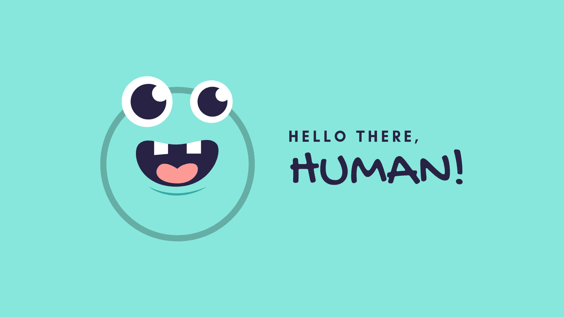 Happy Desktop, cartoon monster, big eyes, Full HD Desktop Wallpaper