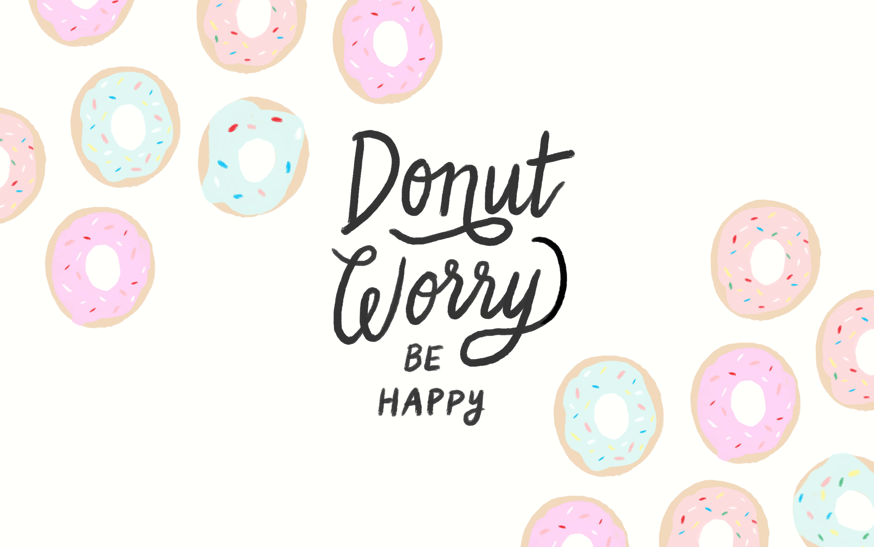 Happy Emojis, Pastel donuts, colorful sprinkles, 2K Desktop Wallpaper