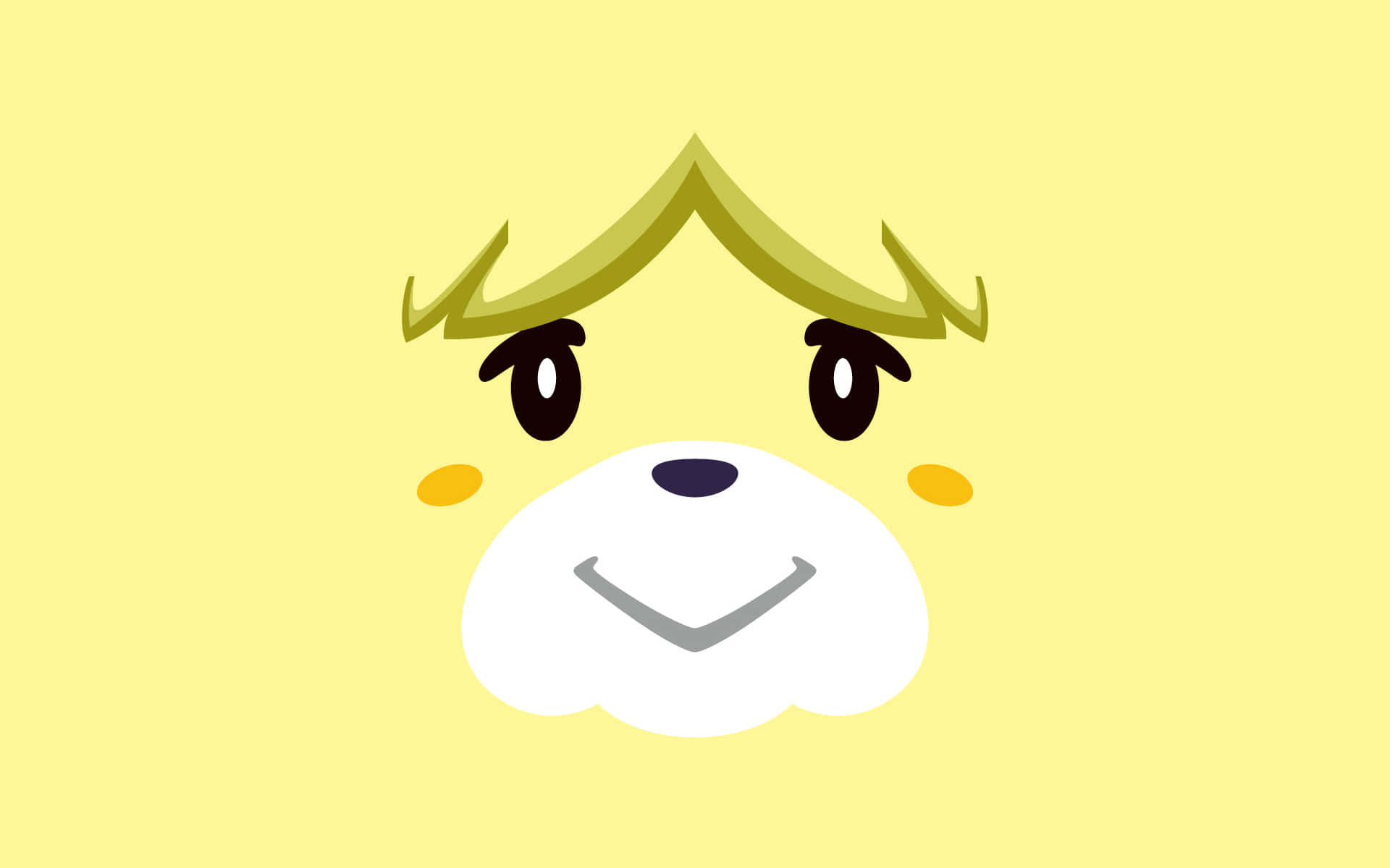 Happy Desktop, cartoon dog face, blonde hair, Full HD Desktop Wallpaper