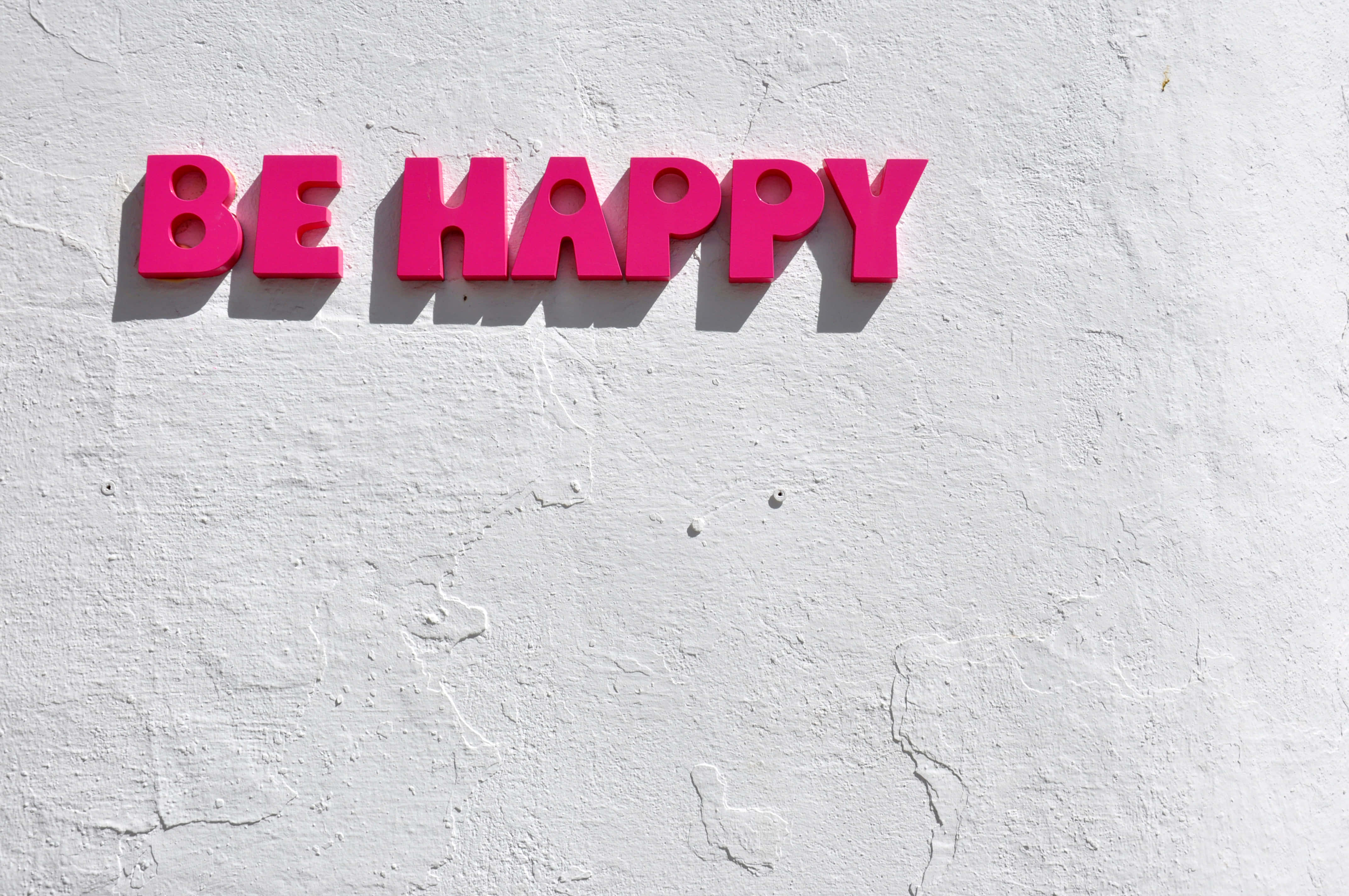 Happy Desktop, Vibrant pink, 3D letters, 4K Desktop Wallpaper