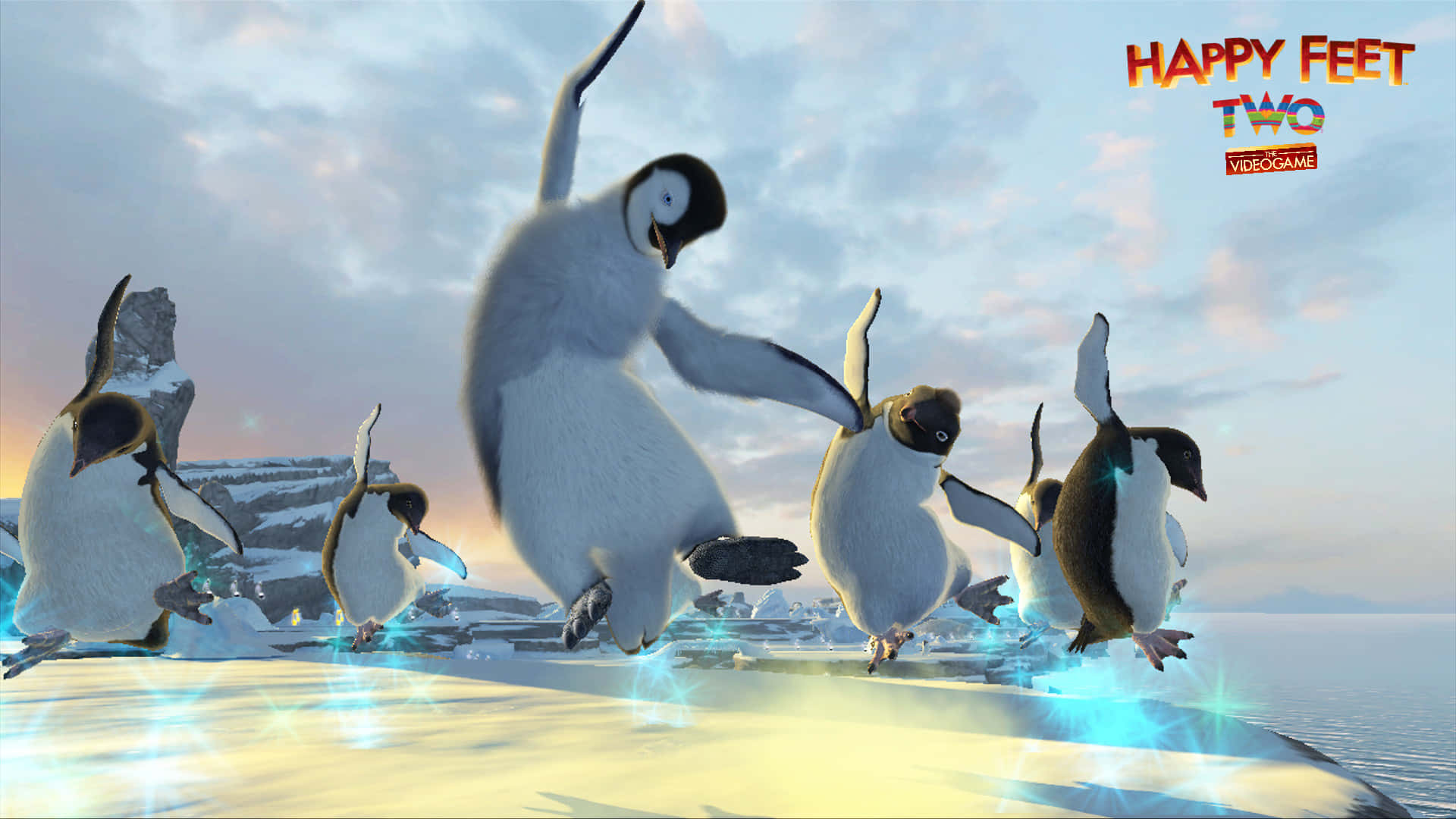 Happy Feet Two, dancing penguins, icy terrain, Full HD Desktop Wallpaper
