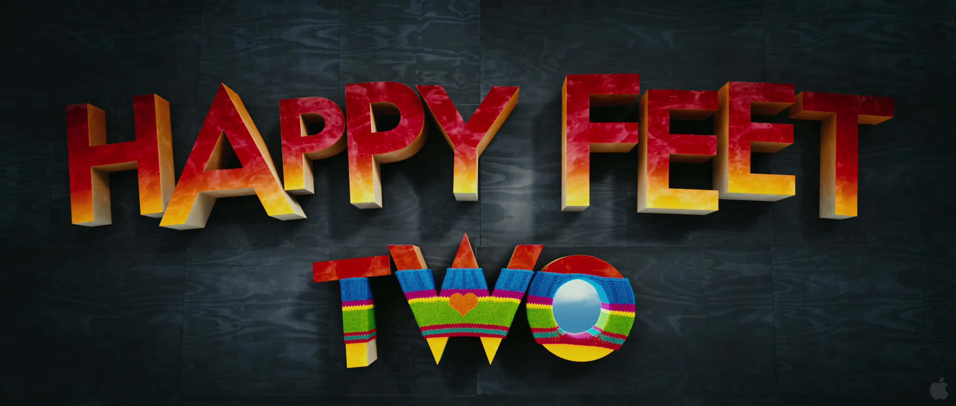 Happy Feet Two, rainbow gradients, dark textured wall, Full HD Desktop Wallpaper