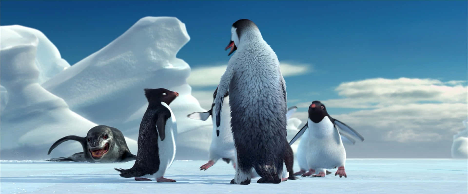 Happy Feet Two, penguins, seal, Full HD Desktop Wallpaper
