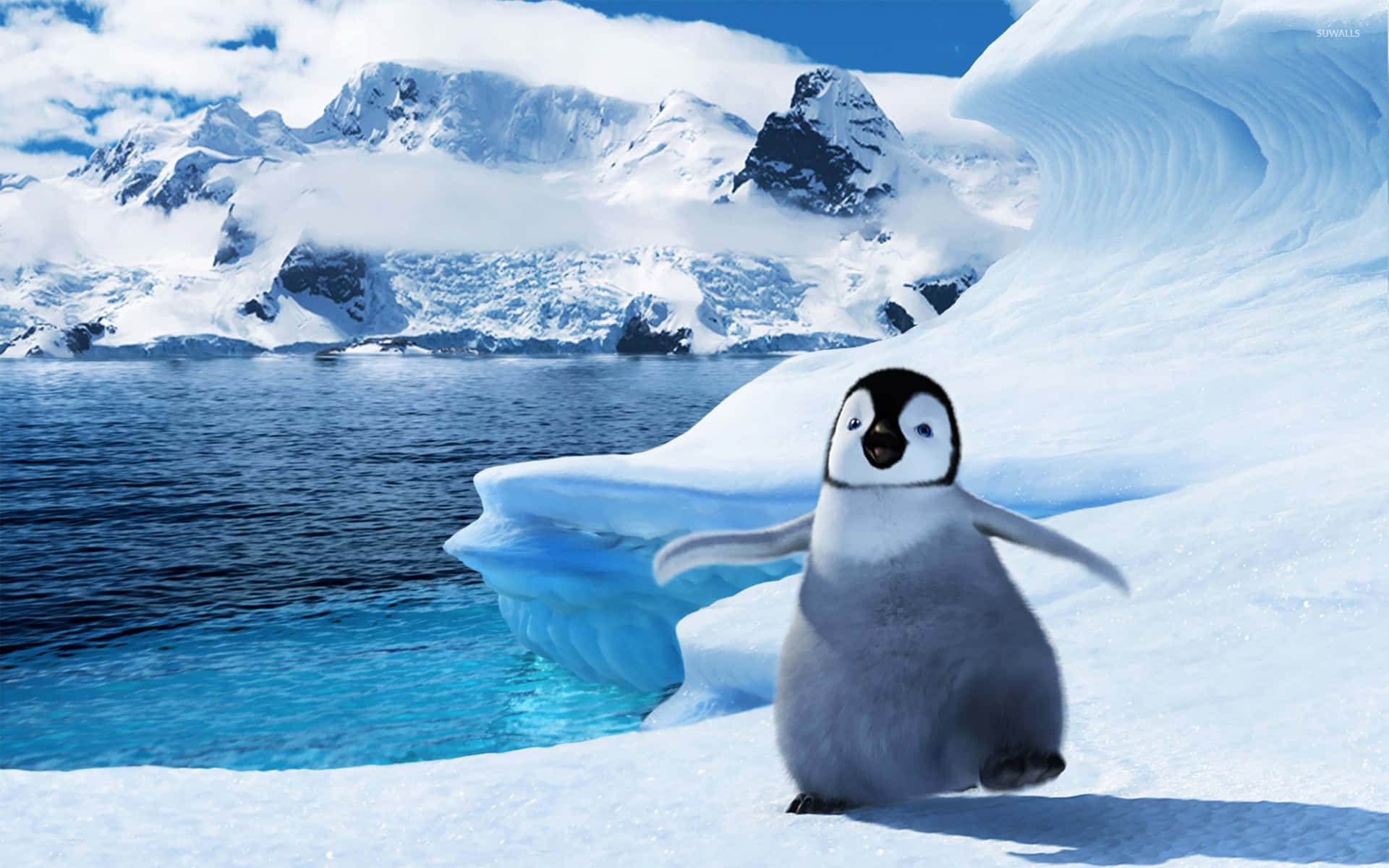 Happy Feet Two, penguin, snowy ice, Full HD Desktop Wallpaper