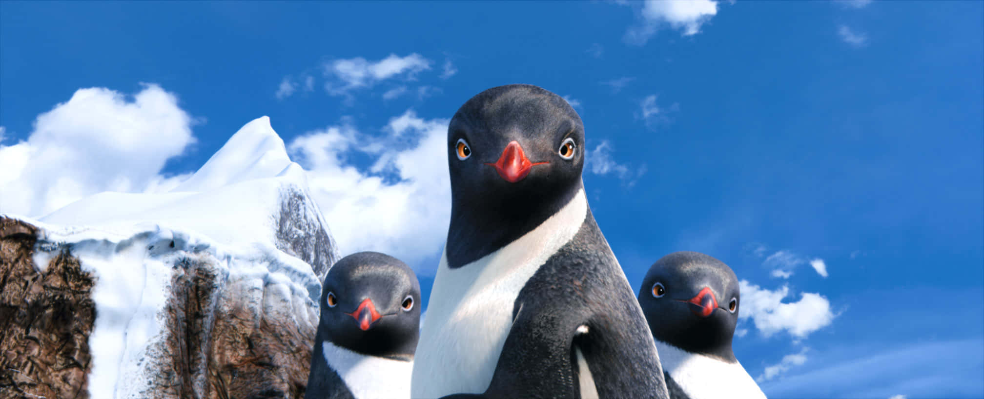 Happy Feet Two, penguins, snowy cliffs, Full HD Desktop Wallpaper