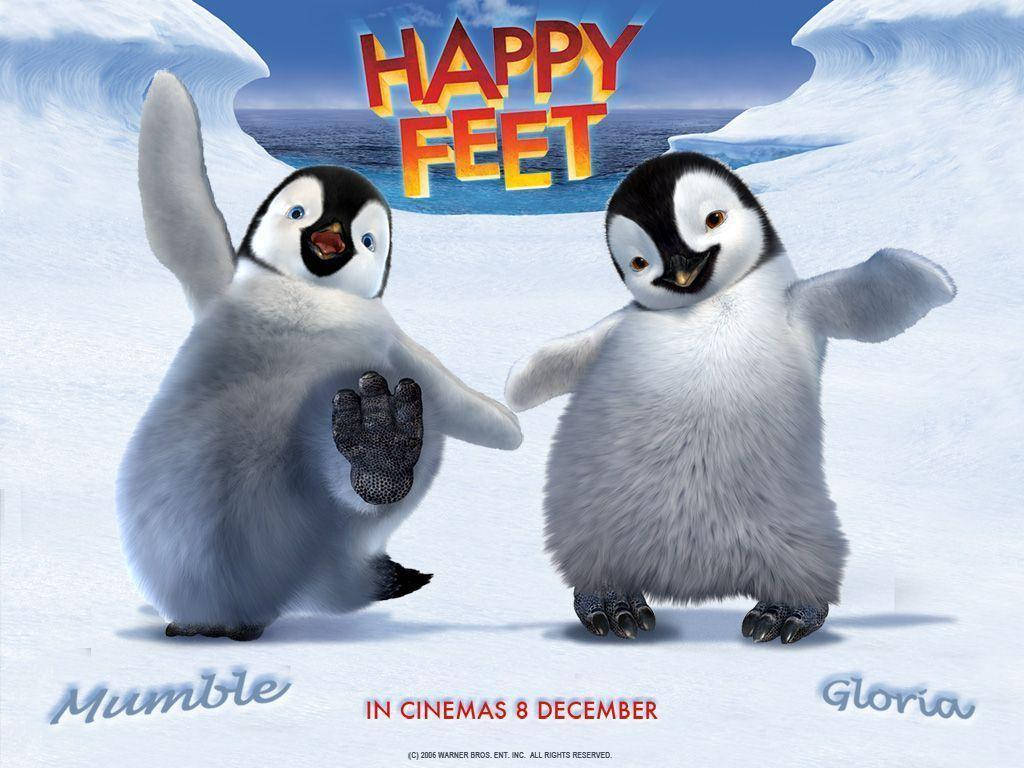 Happy Feet, penguin chicks, snowy ice, SD Desktop Wallpaper