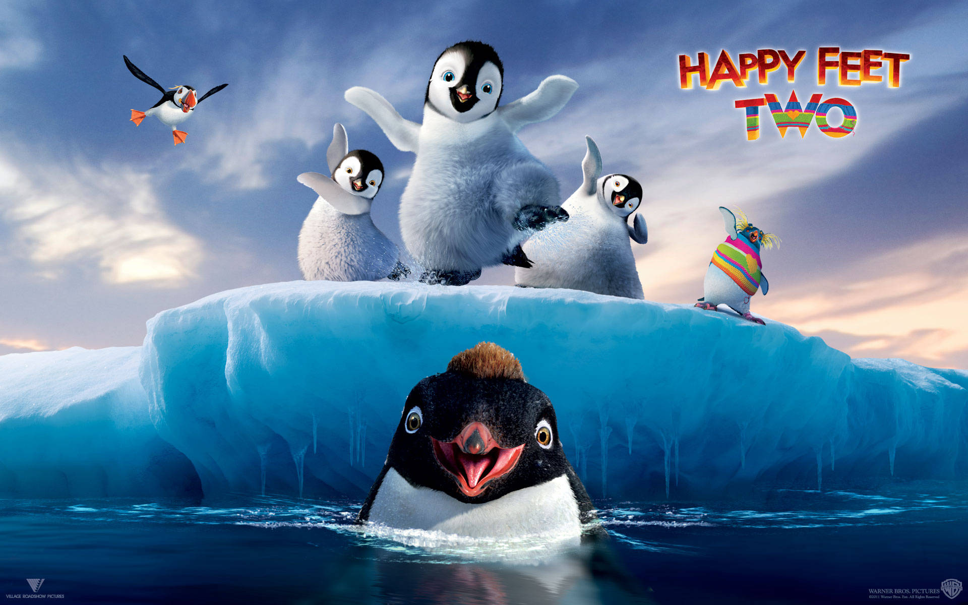 Happy Feet Two, penguins, iceberg, Full HD Desktop Wallpaper