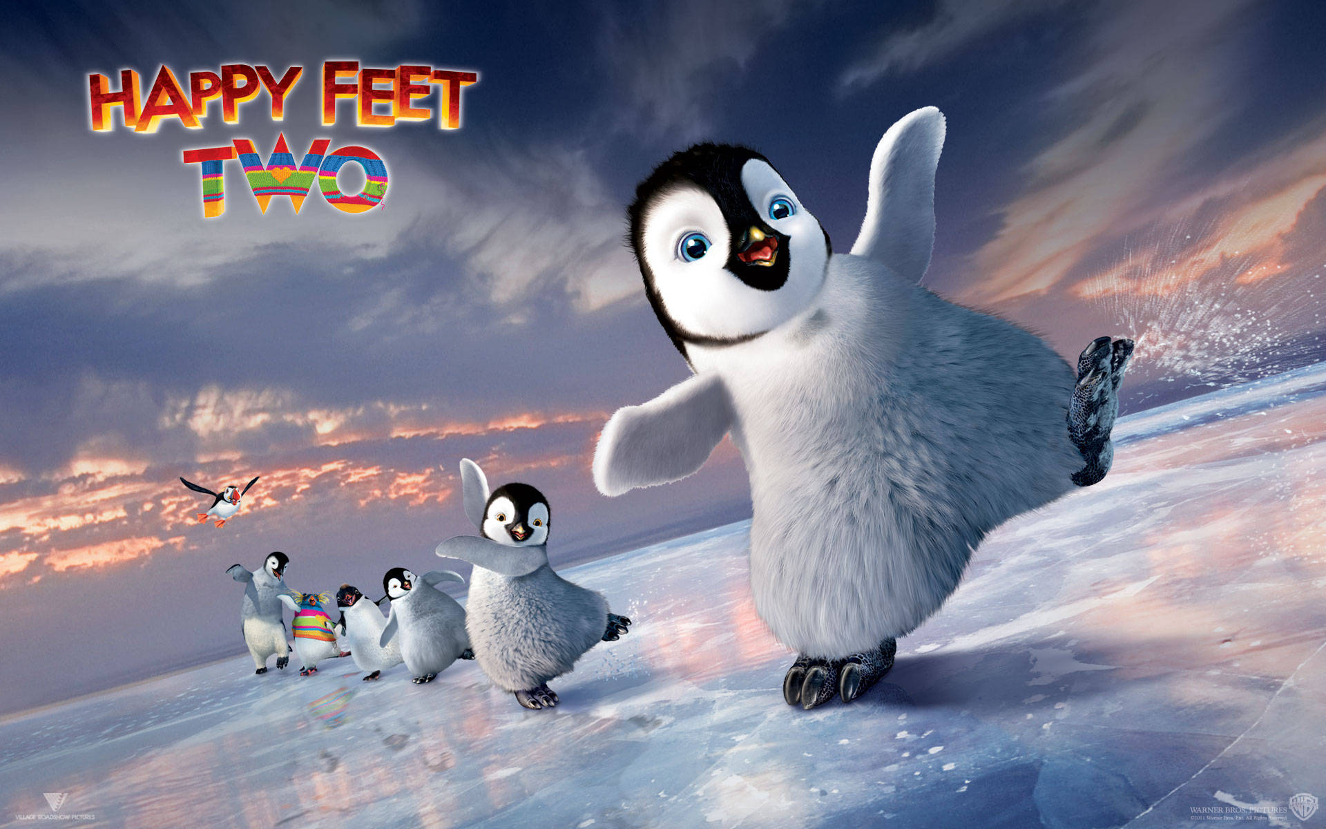 Happy Feet 2, penguin chick, ice skates, Full HD Desktop Wallpaper