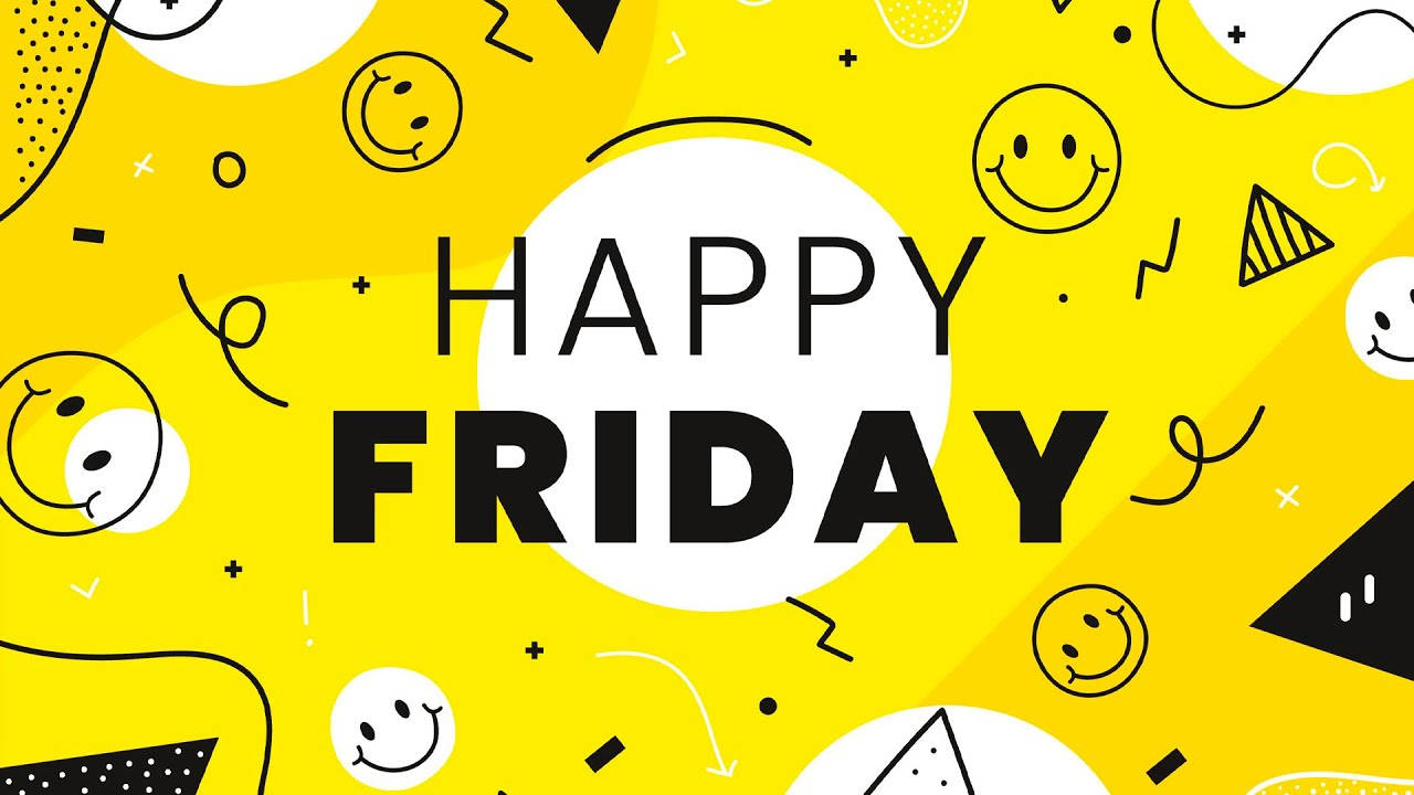 Happy Friday, yellow, black text, HD Desktop Wallpaper