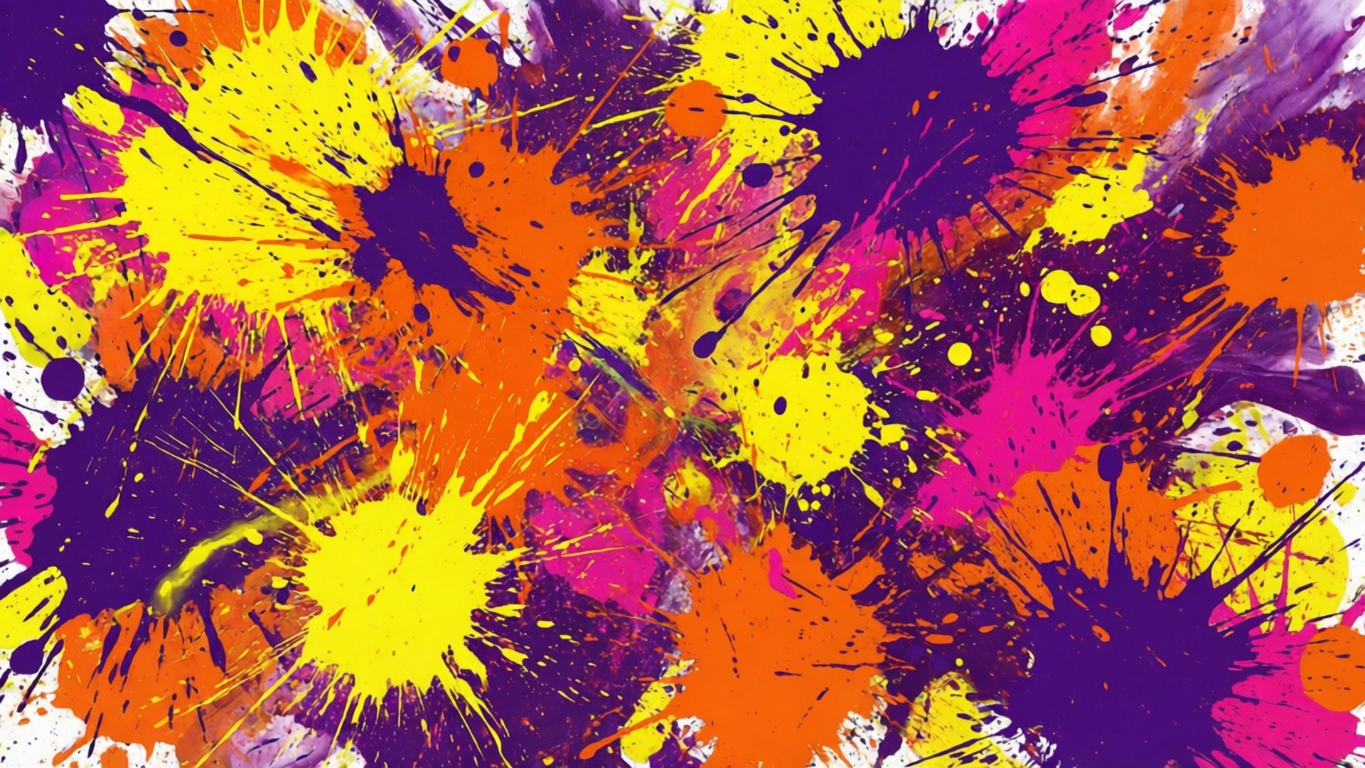 abstract splash, yellow, orange, Full HD Desktop Wallpaper