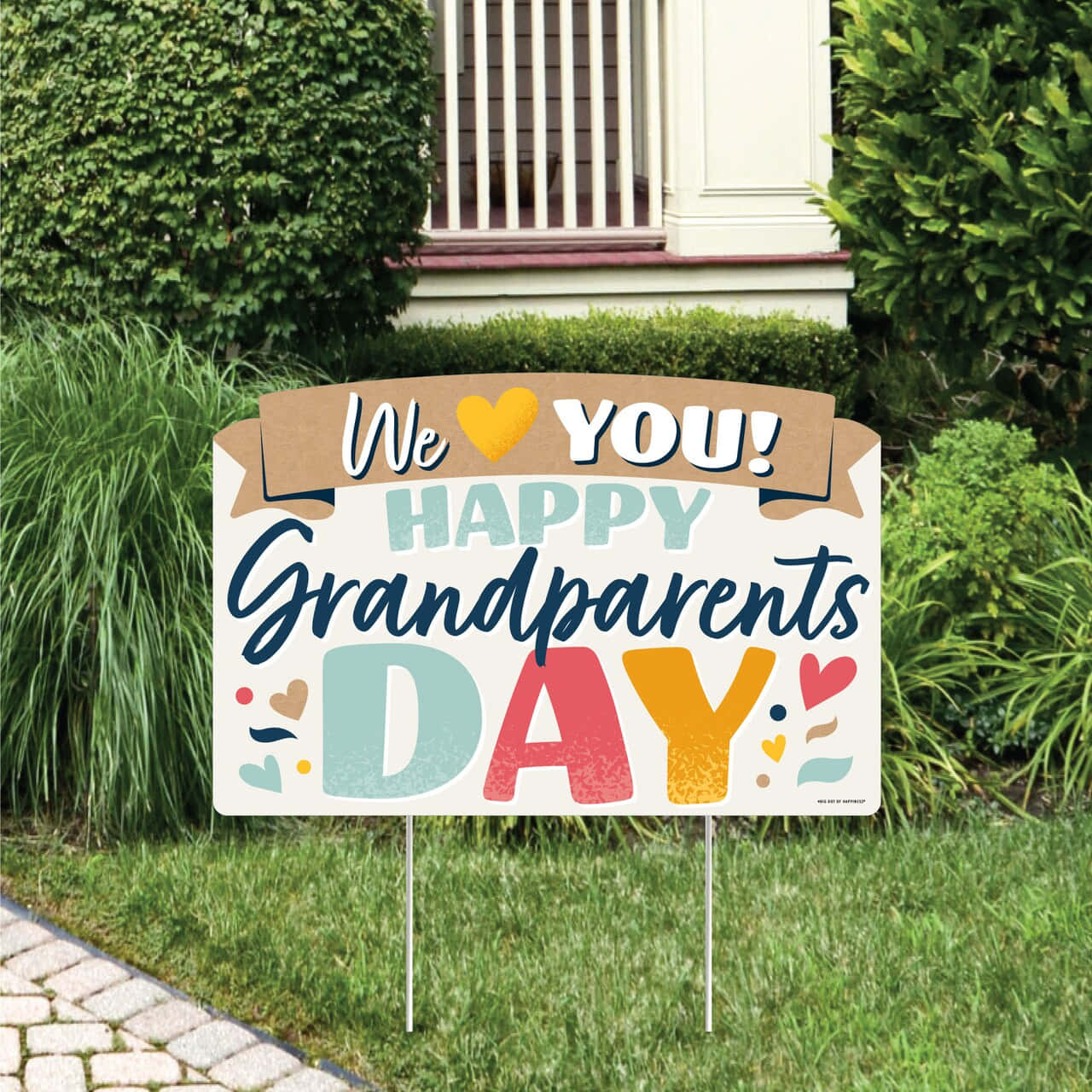 Happy Grandparents Day, yard sign, hearts, HD Desktop Wallpaper