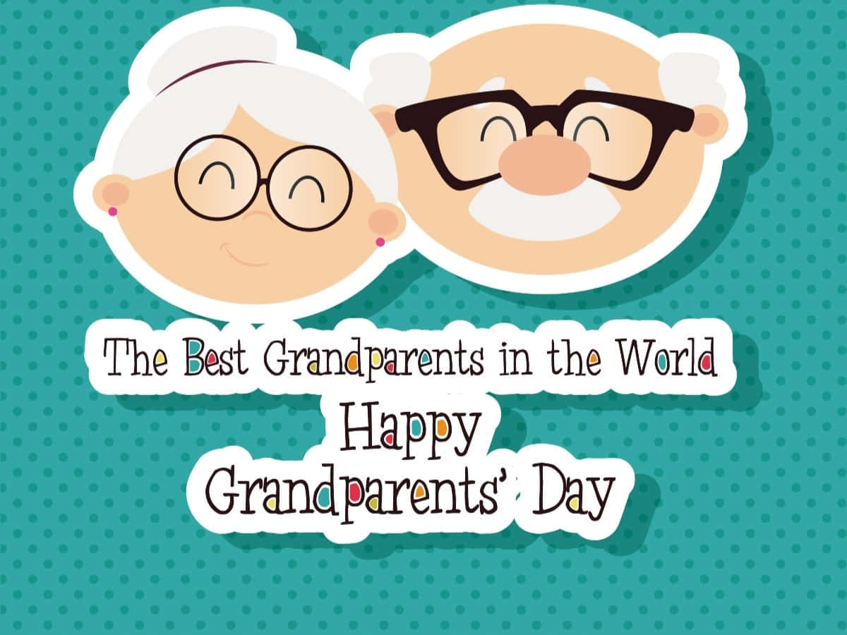 Happy Grandparents Day, cartoon grandparents, glasses, SD Desktop Wallpaper