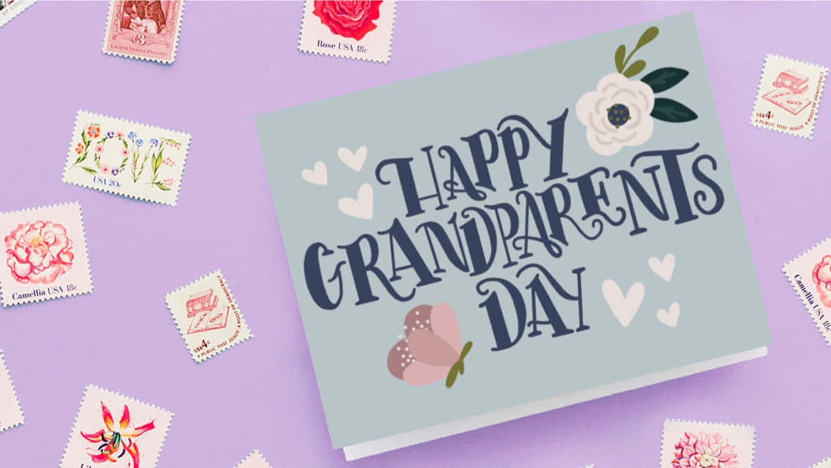 Happy Grandparents Day, pastel blue, lavender, SD Desktop Wallpaper