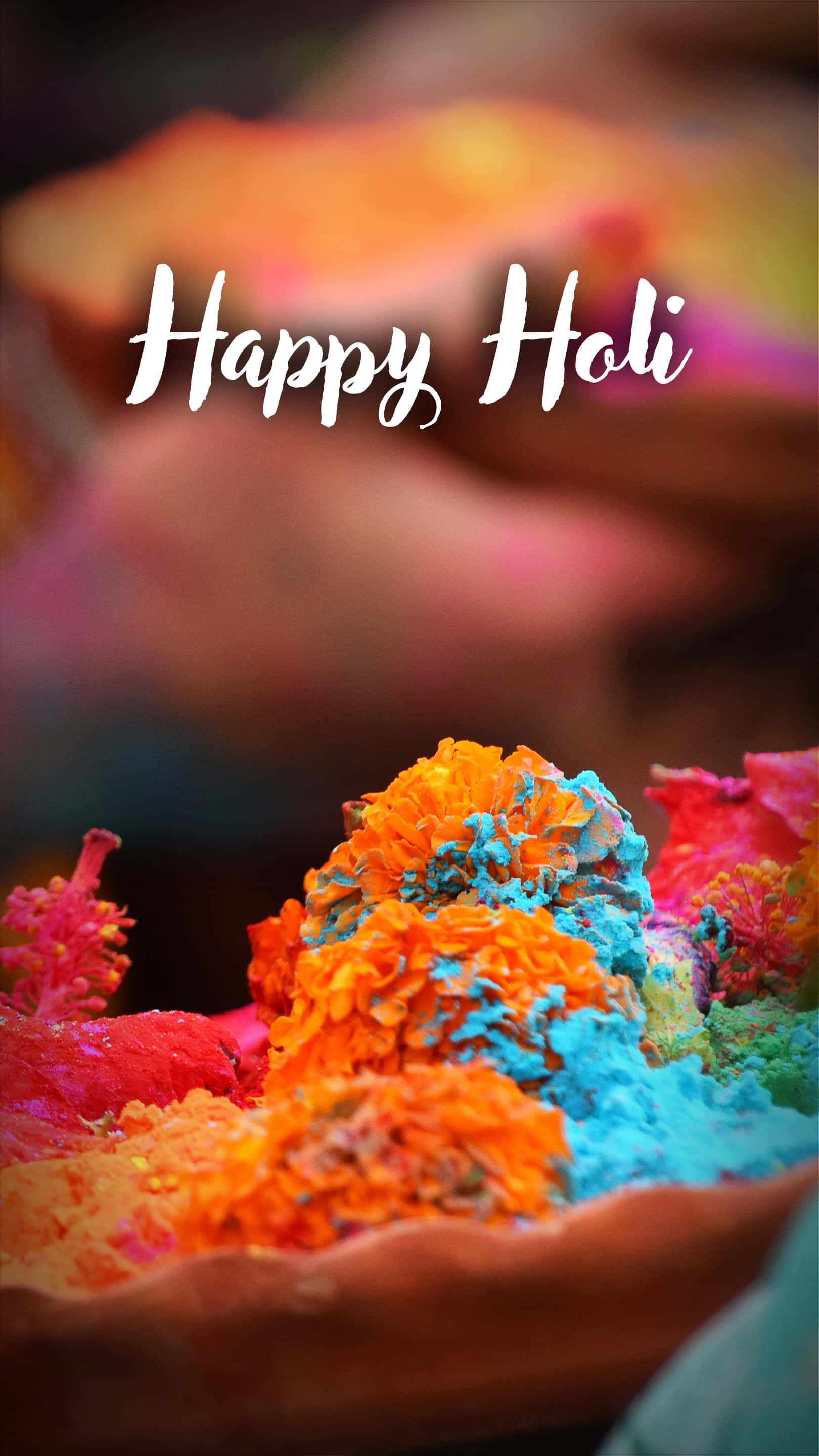 Holi, orange, blue, 2K Phone Wallpaper