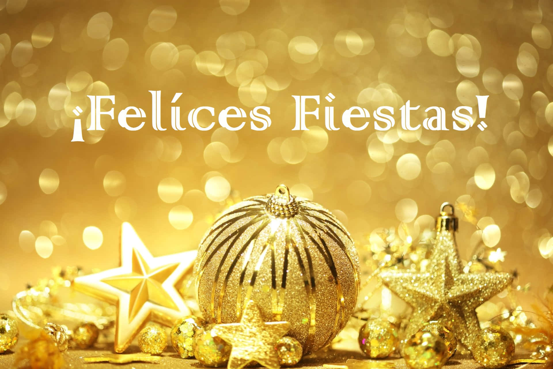 gold background, felices fiestas, Golden Christmas ornaments, Full HD Desktop Wallpaper