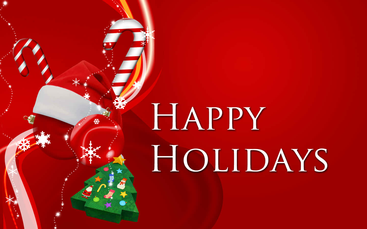 Happy Holidays, candy canes, snowflakes, HD Desktop Wallpaper