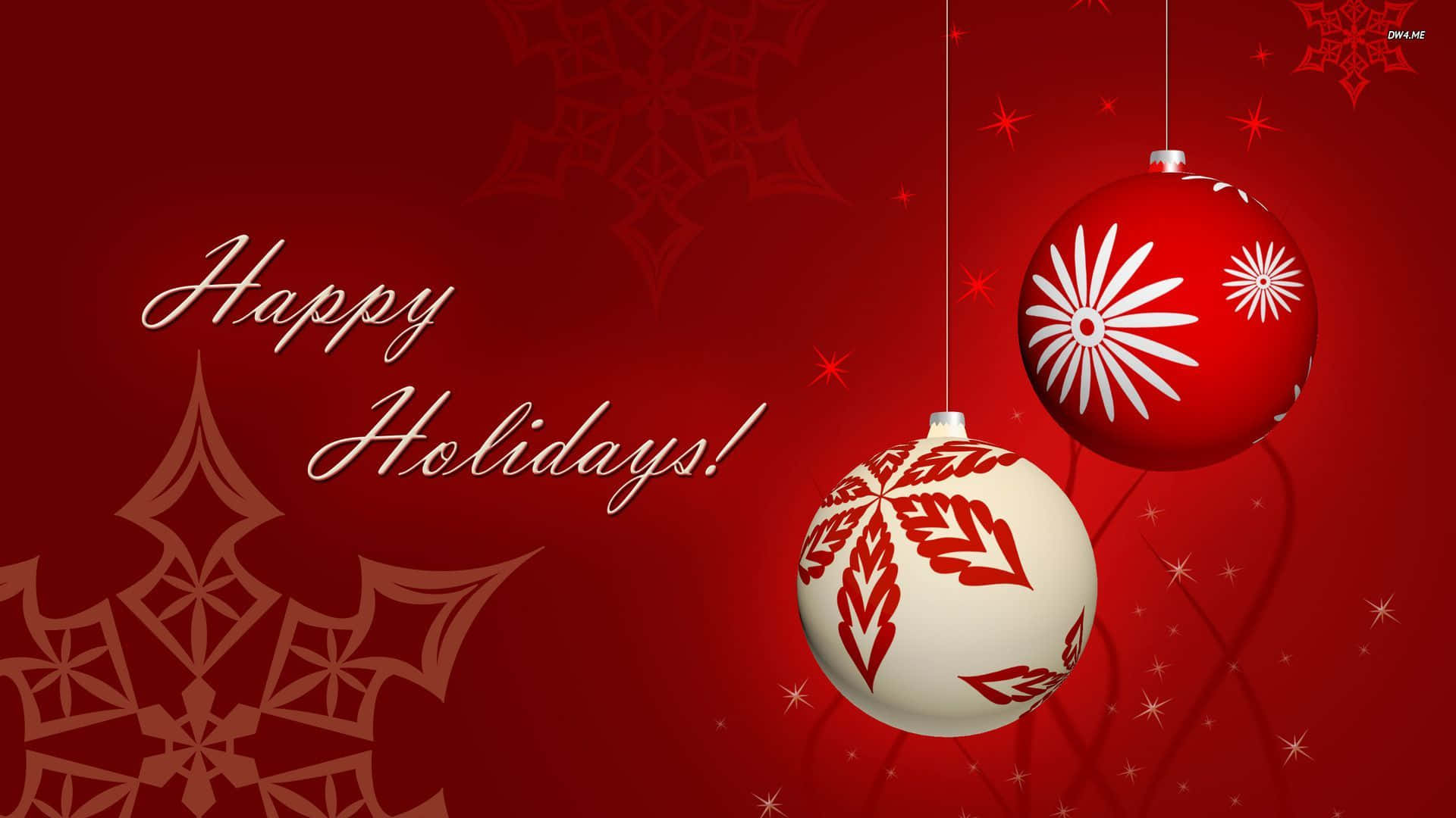 Happy Holidays!, red and white floral patterns, deep red background, Full HD Desktop Wallpaper