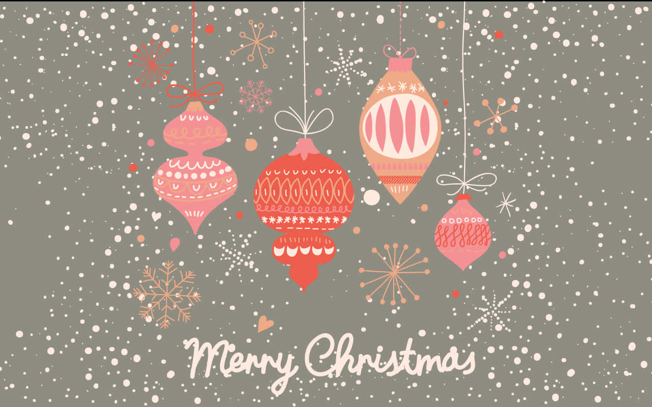 Happy Holidays Desktop, Christmas ornaments, snowy gray background, HD Desktop Wallpaper