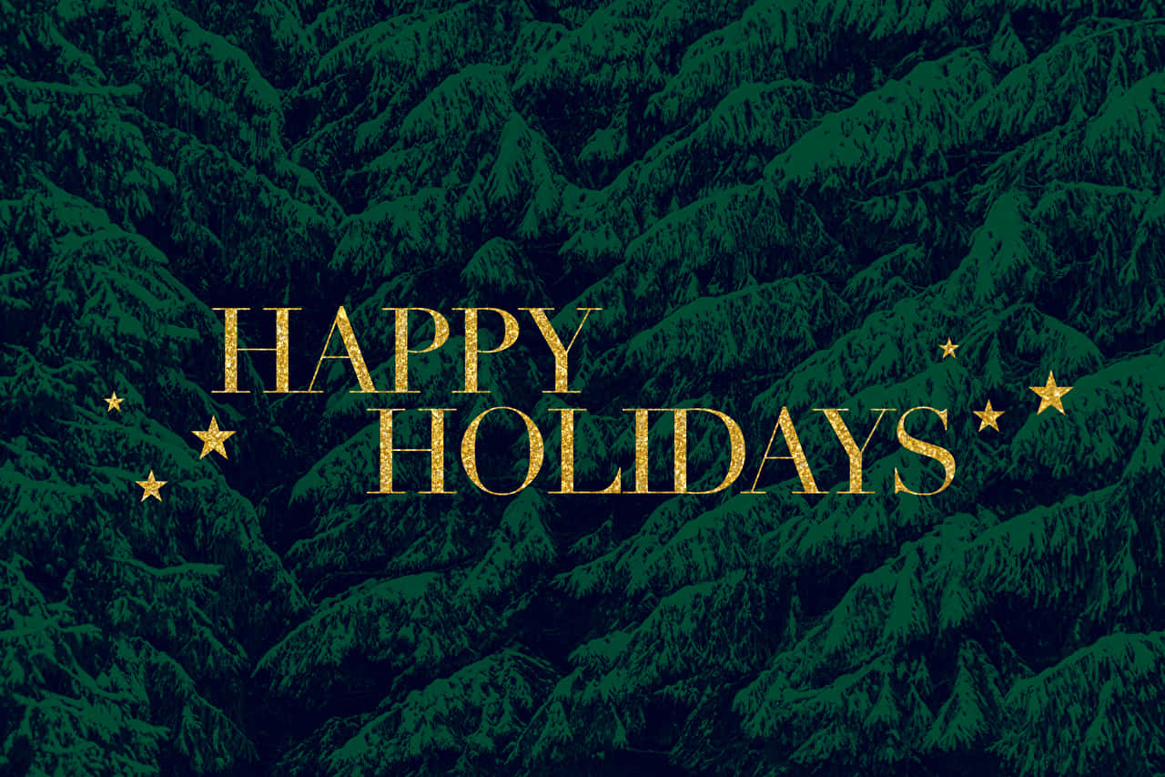 Happy Holidays Desktop, golden glittery, stars, HD Desktop Wallpaper