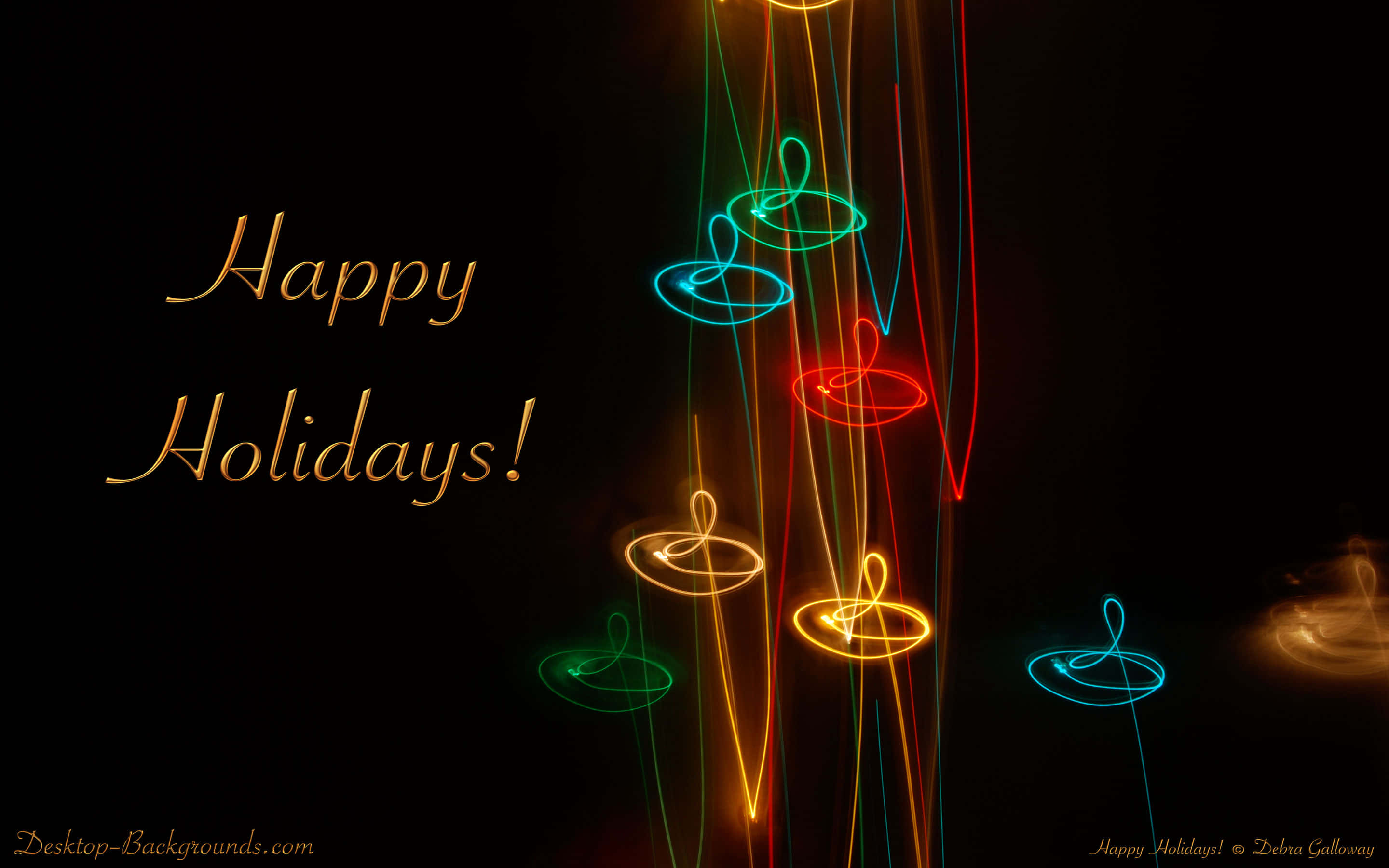 Happy Holidays Desktop, red, green, 2K Desktop Wallpaper