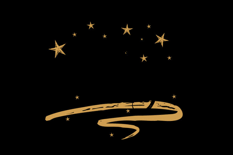 golden comet, black sky, sparkling stars, SD Desktop Wallpaper