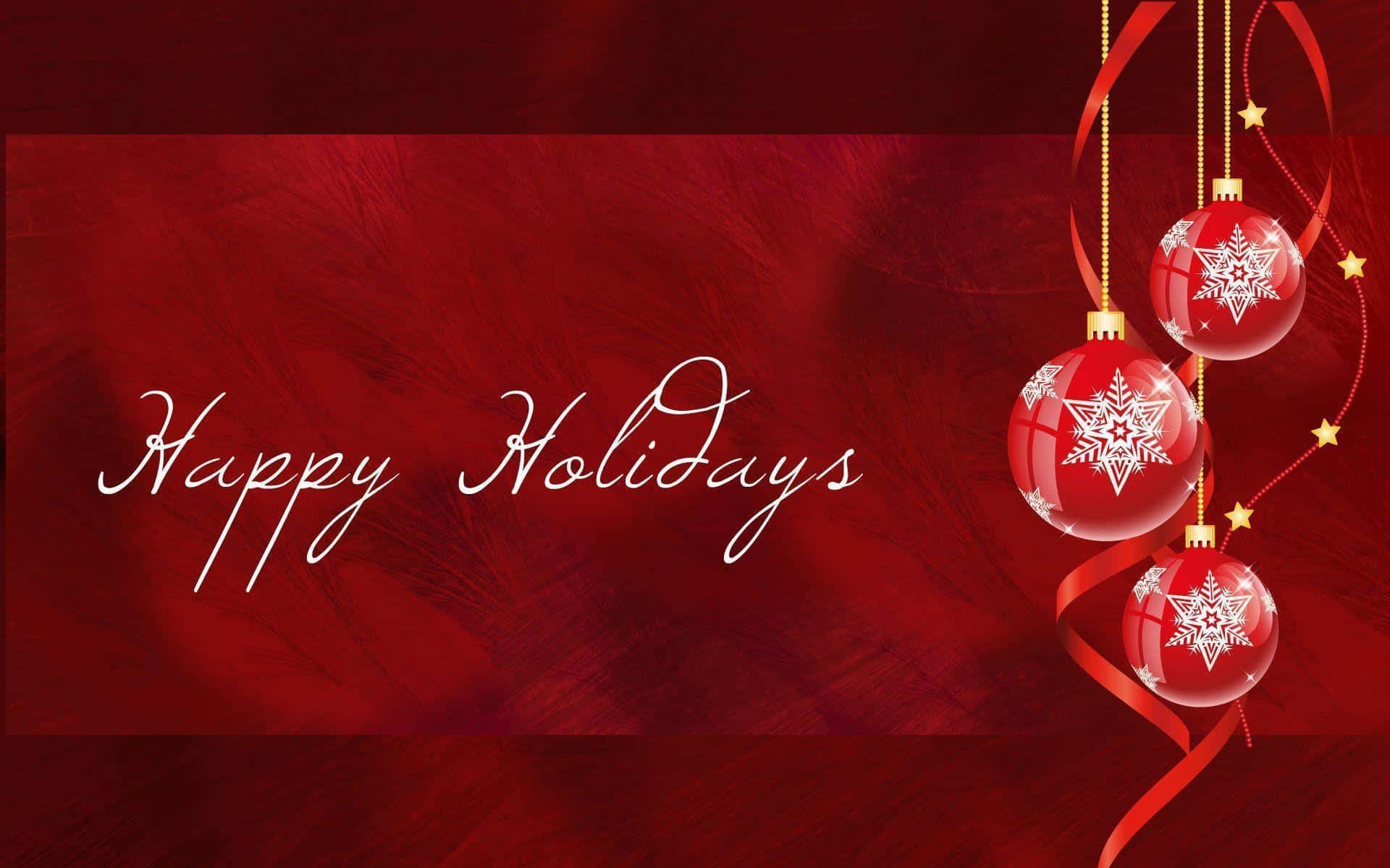 Happy Holidays, red textured background, white cursive text, Full HD Desktop Wallpaper