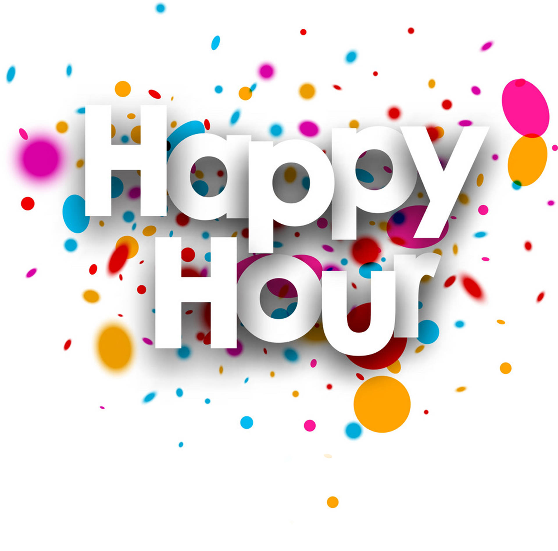 Happy Hour, white, confetti, Full HD Desktop Wallpaper