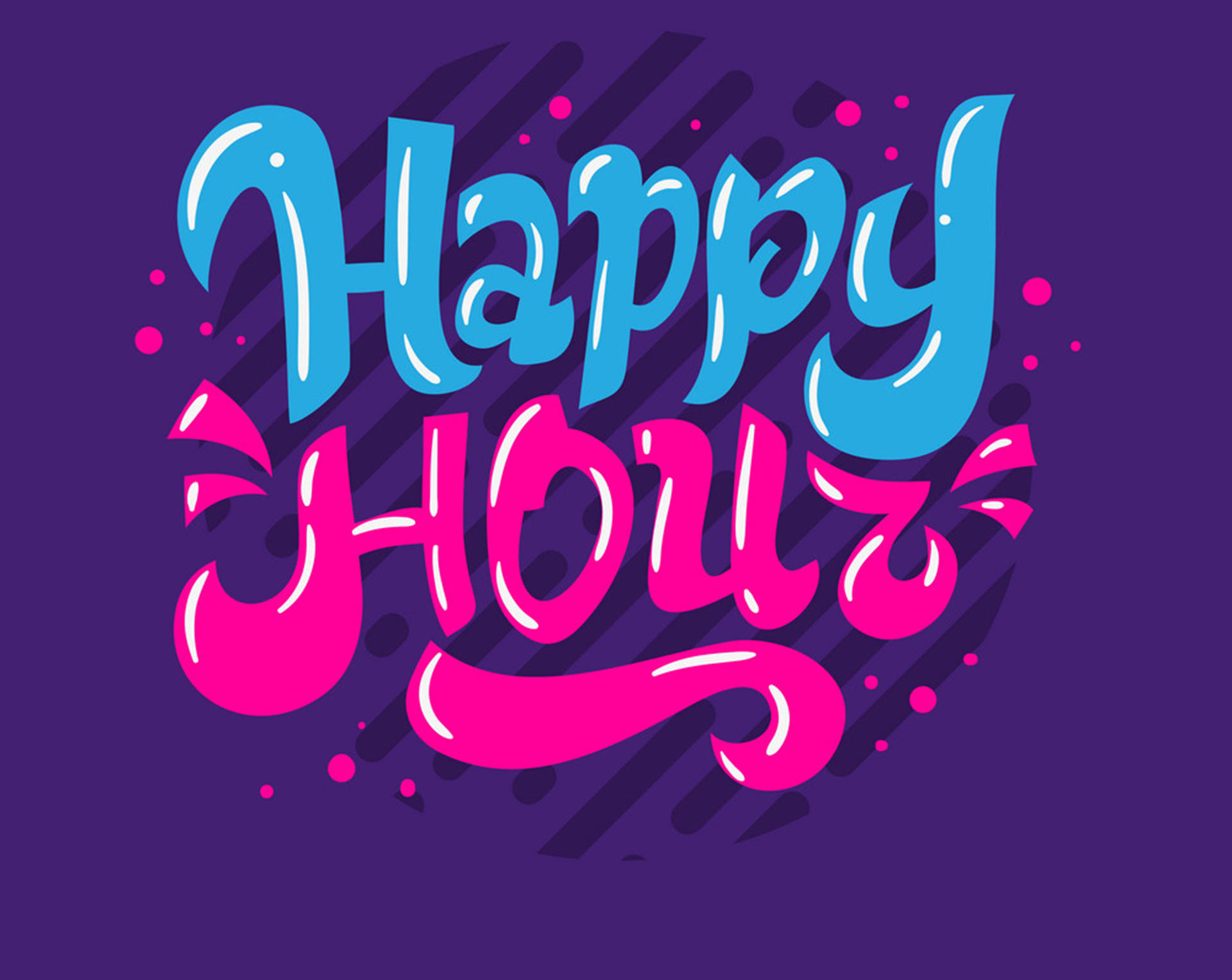 Happy Hour, vibrant blue, pink, Full HD Desktop Wallpaper