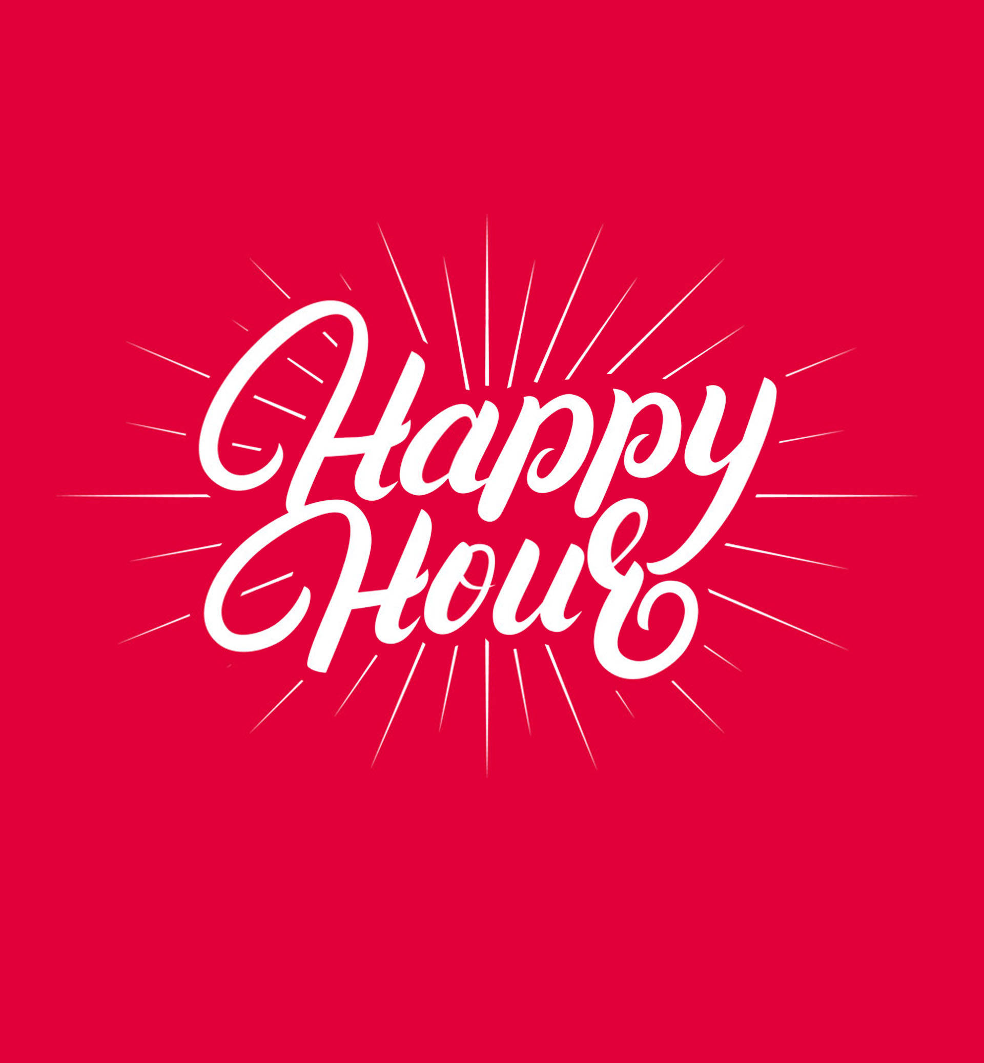 Happy Hour, red background, white 'Happy Hour' lettering, Full HD Phone Wallpaper