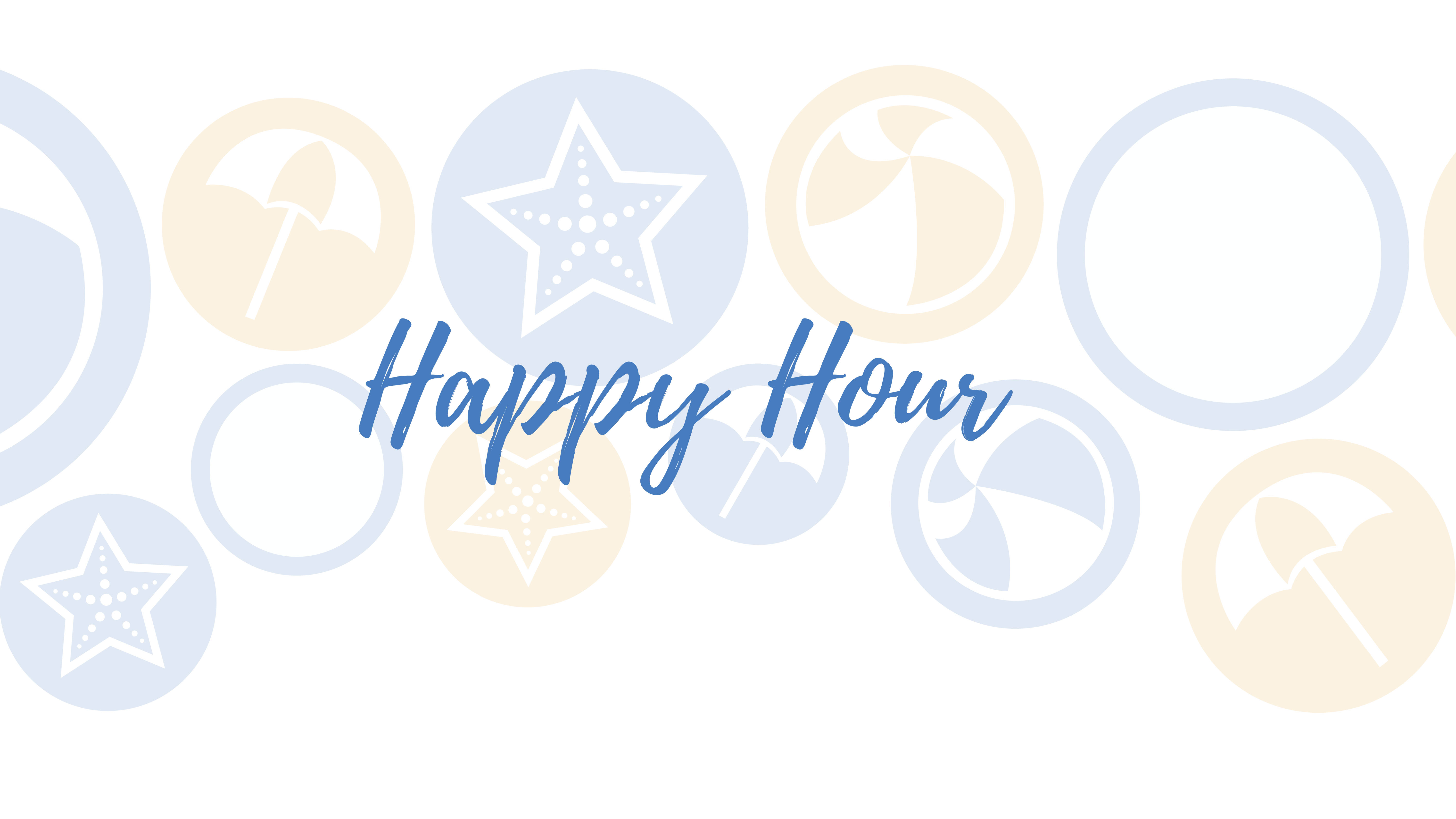 Happy Hour, blue, pastel circles, 5K Desktop Wallpaper