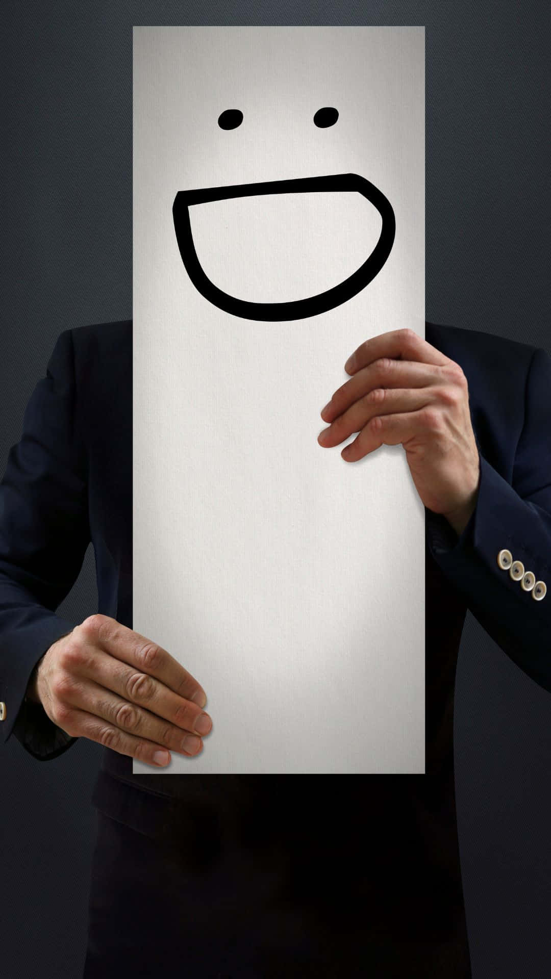 Happy iPhone, white board, black smiley face, Full HD Phone Wallpaper