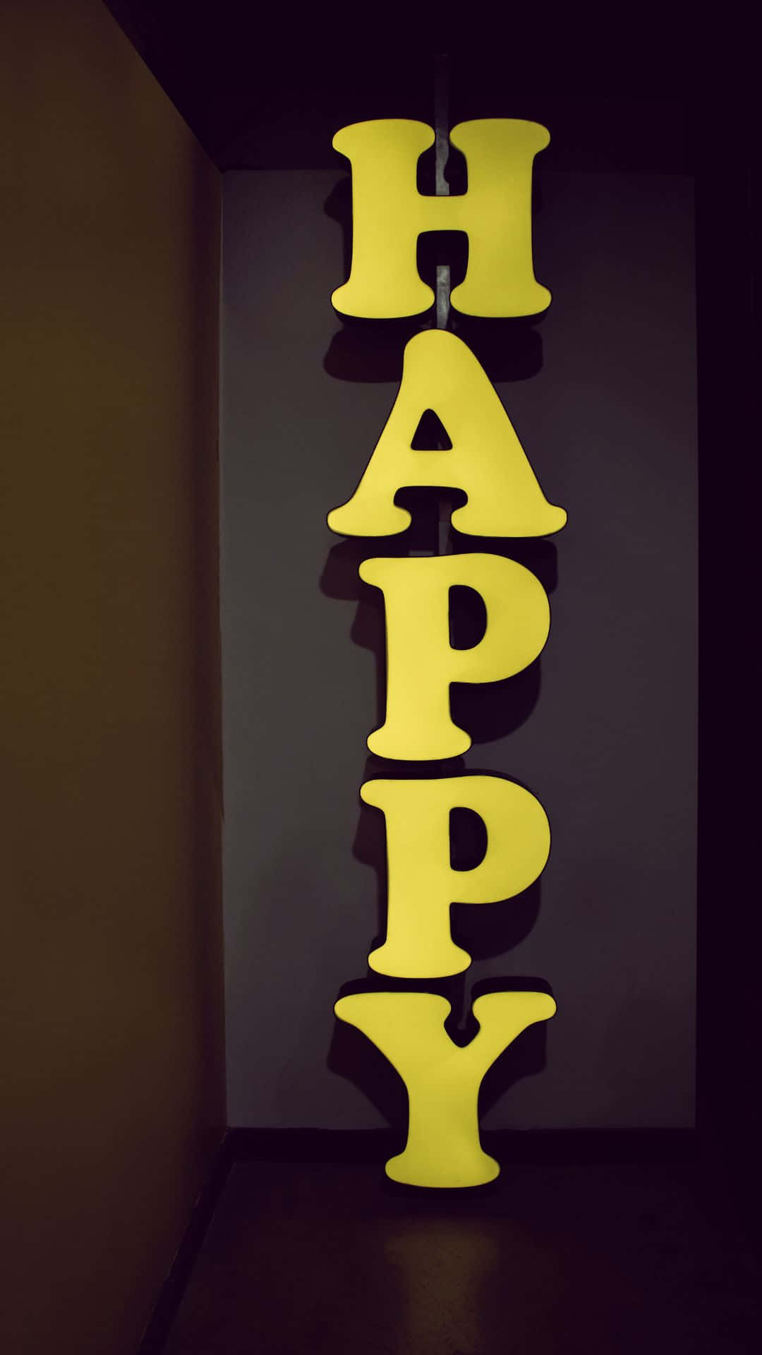 iPhone, HAPPY, yellow, Full HD Phone Wallpaper