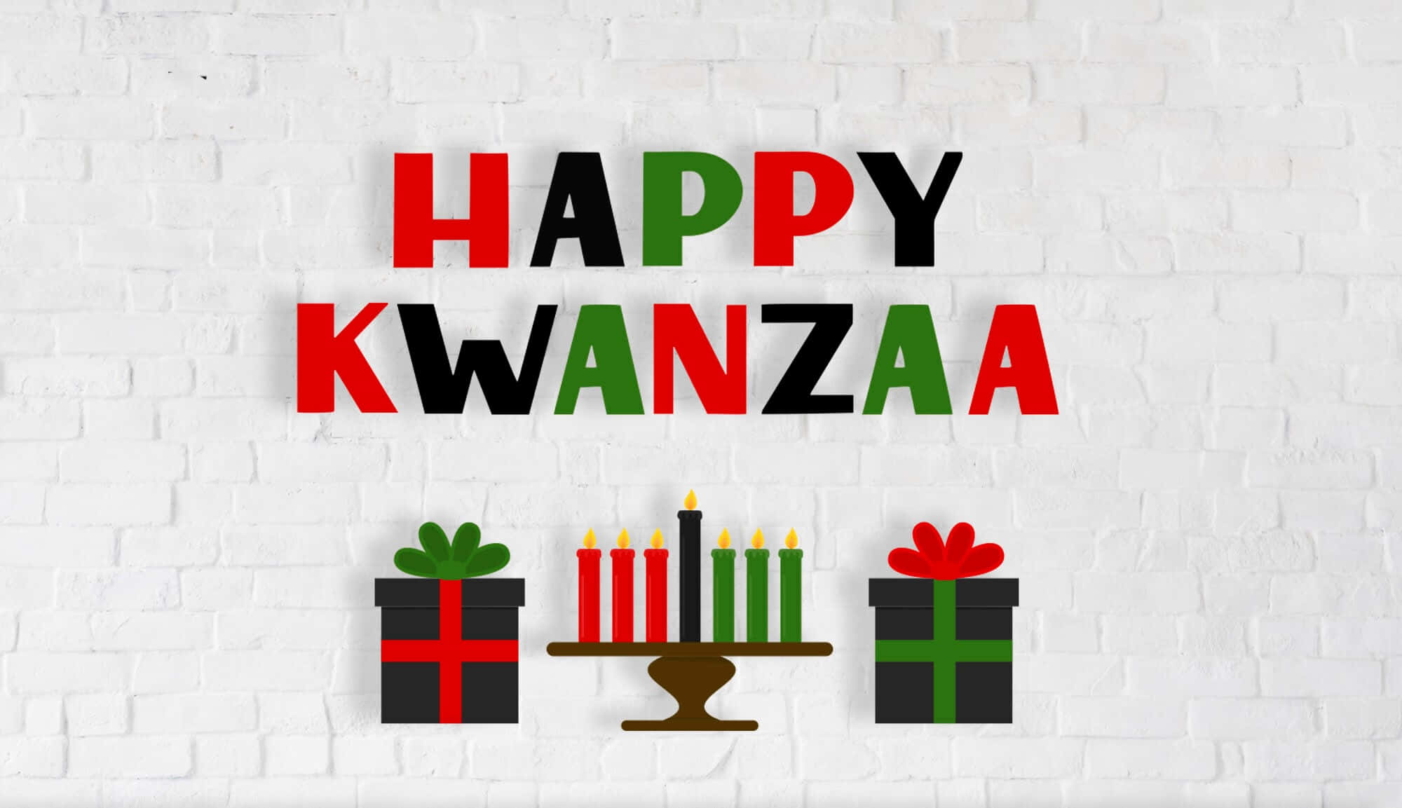 HAPPY KWANZAA, red green and black, kinara, Full HD Desktop Wallpaper