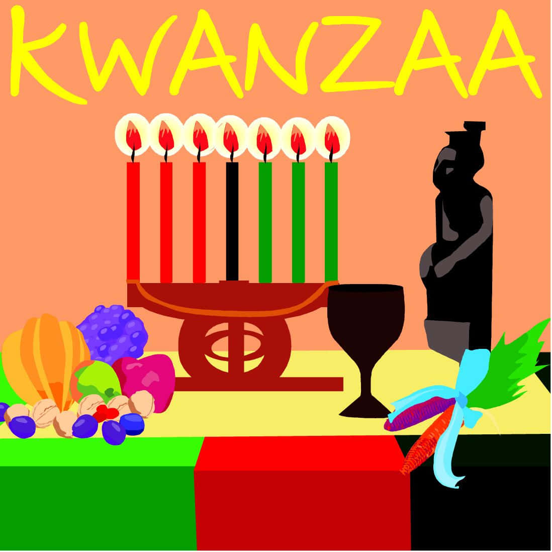 Kwanzaa, kinara, lit candles, SD Desktop Wallpaper
