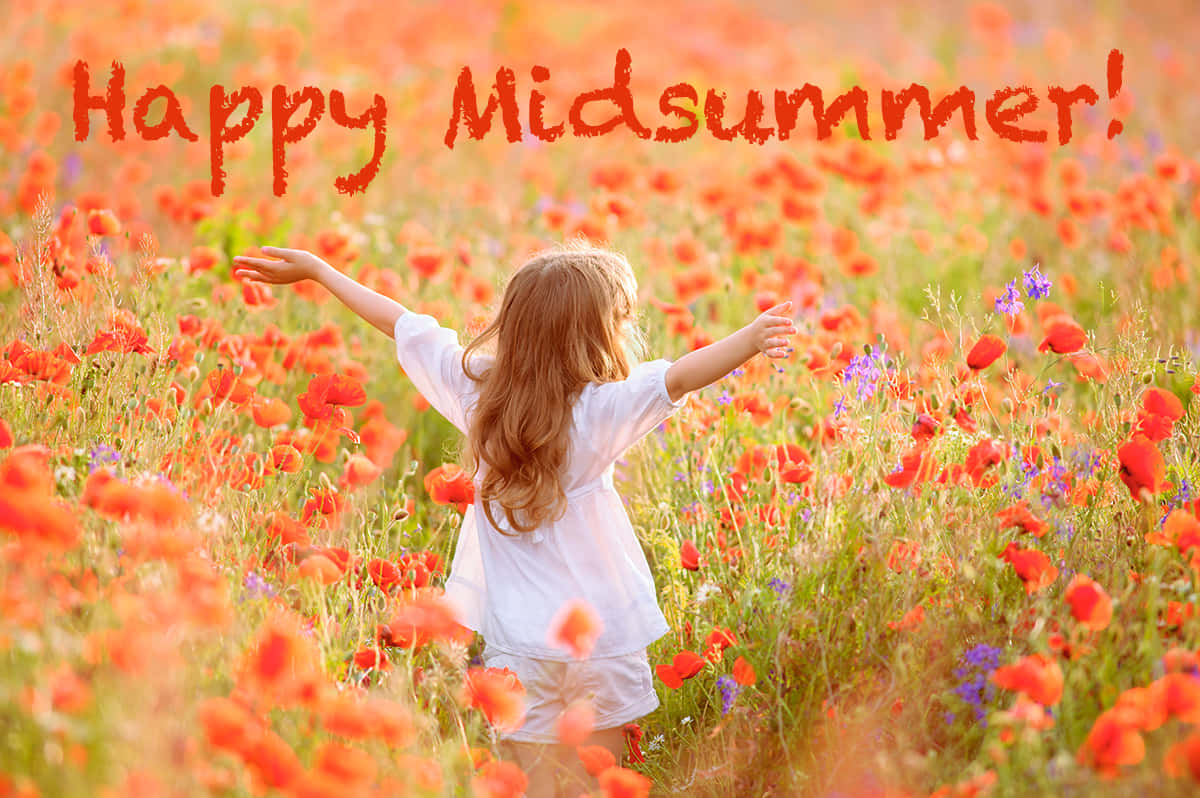 child, white dress, vibrant field of red poppies, SD Desktop Wallpaper