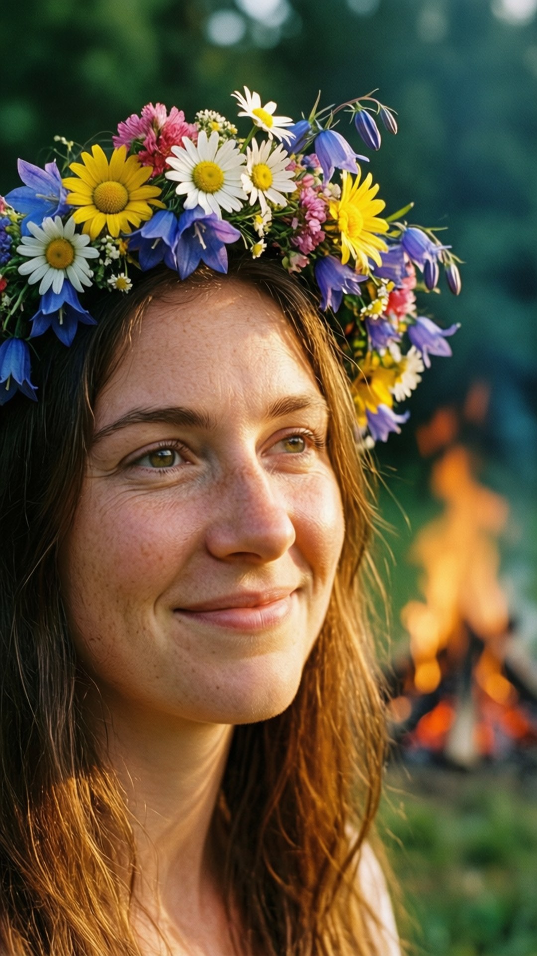 flower crown, woman, Midsummer, Full HD Phone Wallpaper