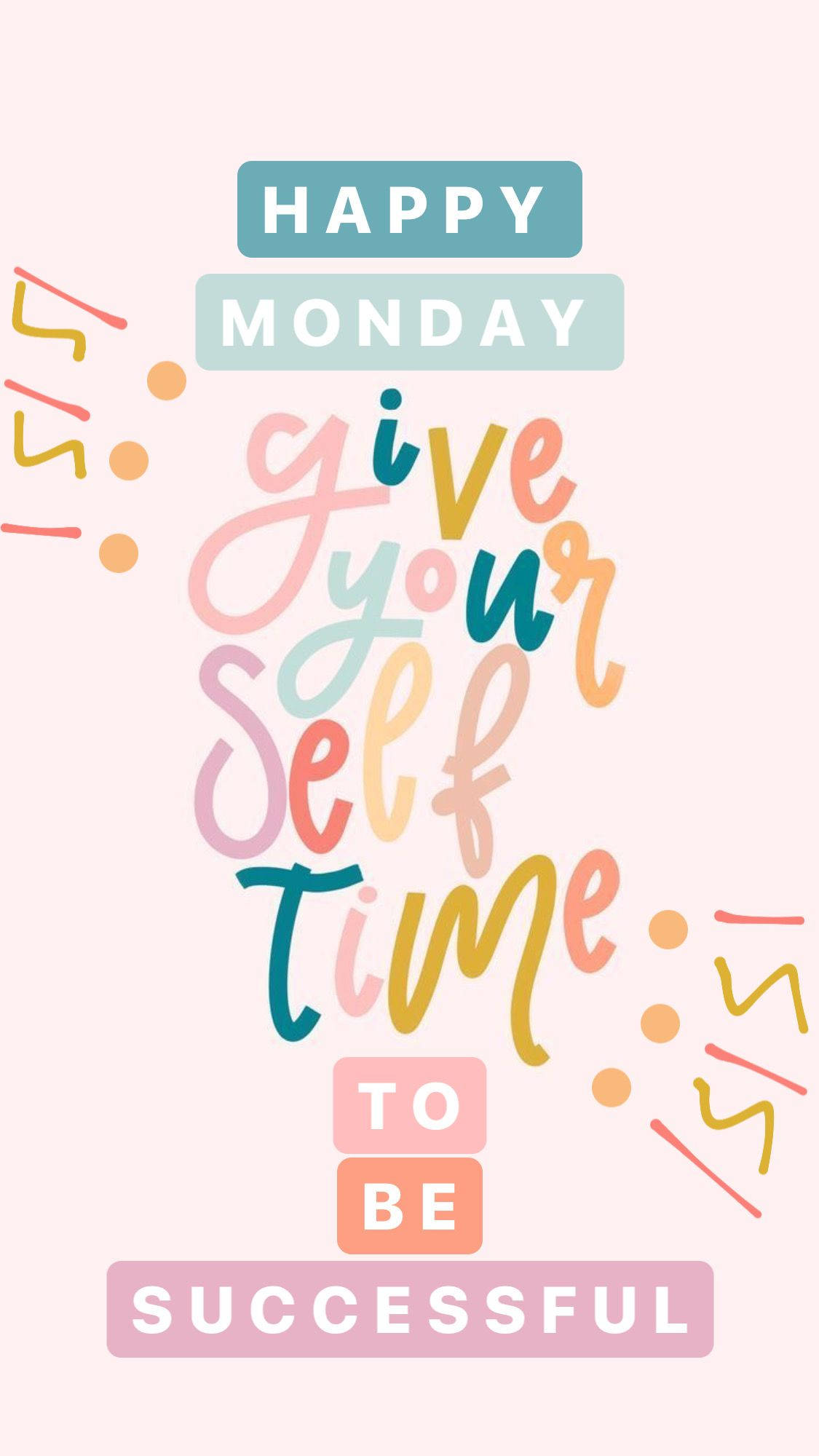 Happy Monday, pastel, colorful hand-lettered text, Full HD Phone Wallpaper