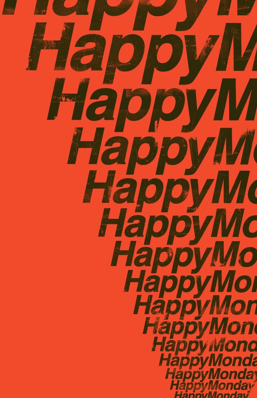 Happy Monday, black distressed text, vibrant orange background, HD Phone Wallpaper