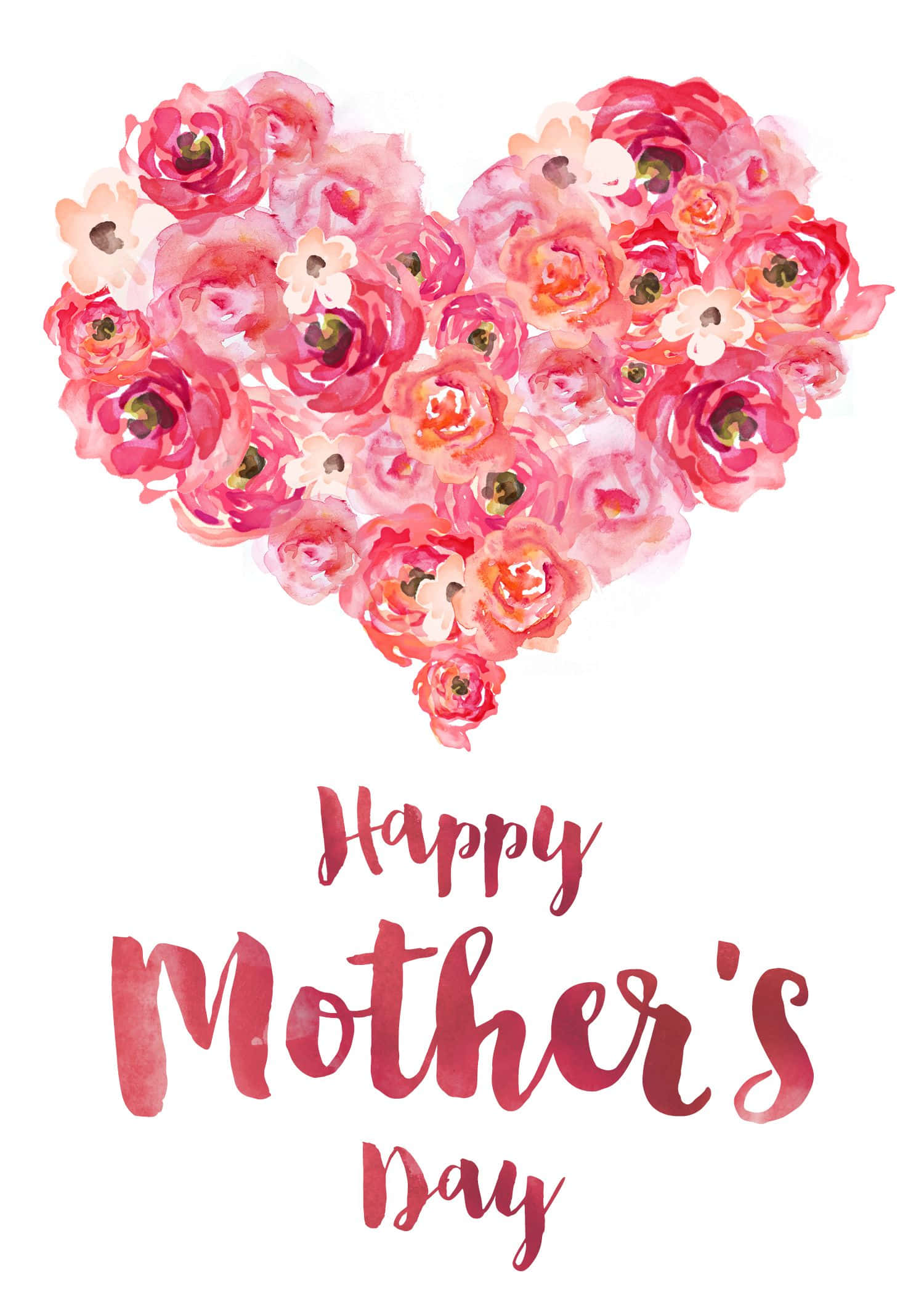 Happy Mother's Day, pink ranunculus flowers, coral ranunculus flowers, Full HD Phone Wallpaper