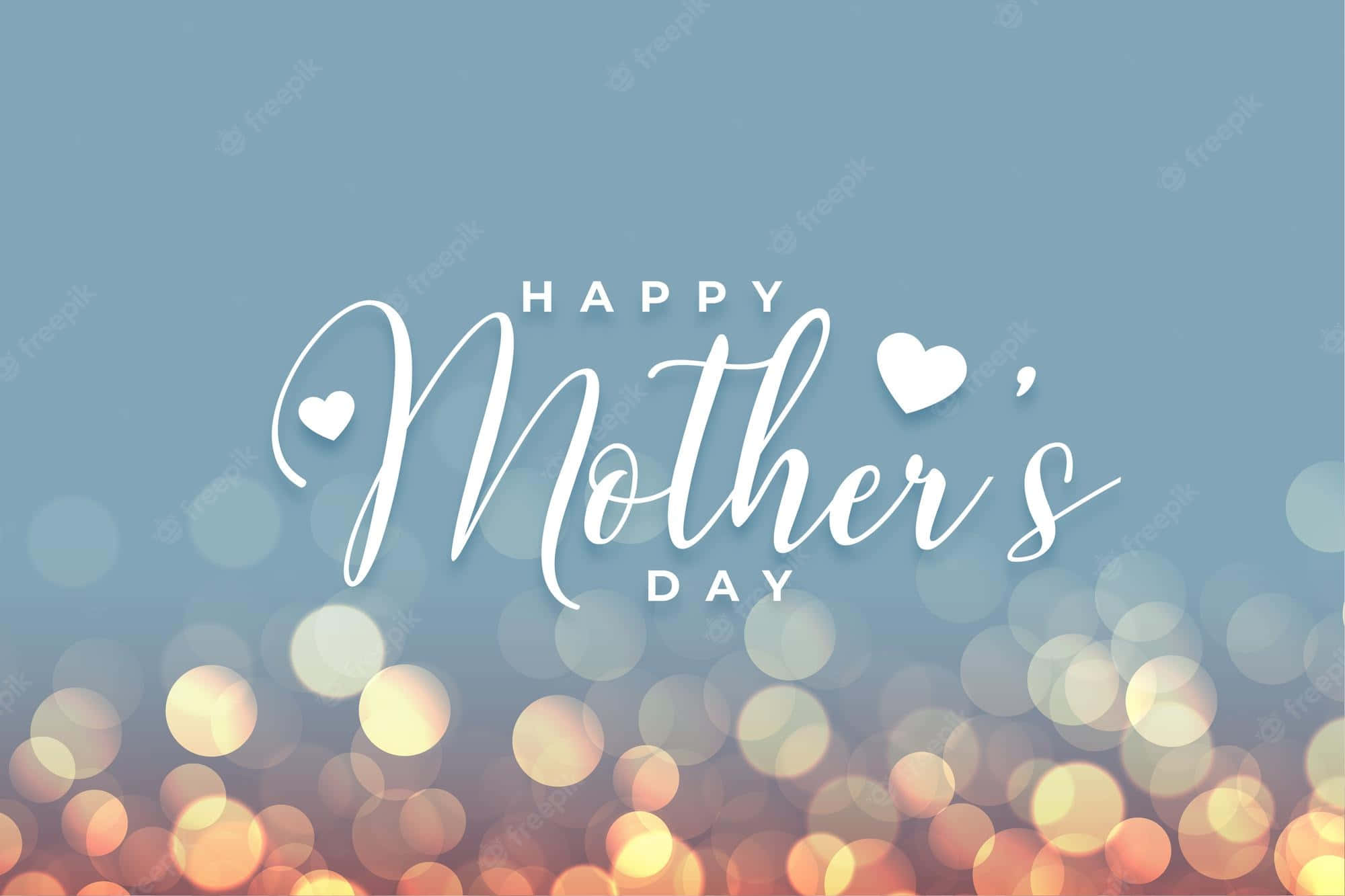 Happy Mother's Day, white script, heart accents, Full HD Desktop Wallpaper