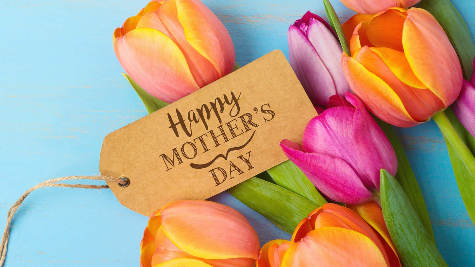 Happy Mother's Day, pink, orange, Full HD Desktop Wallpaper