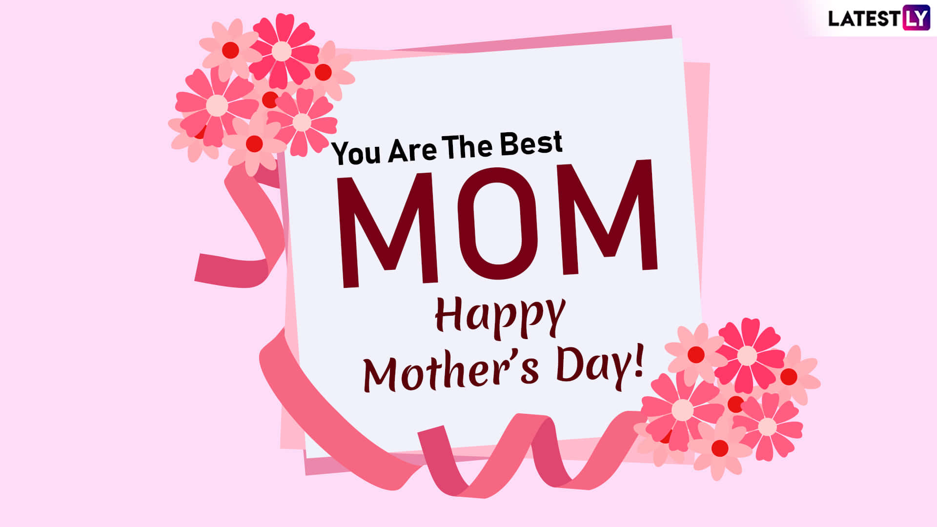Happy Mothers Day HD, pink, floral ribbon, Full HD Desktop Wallpaper