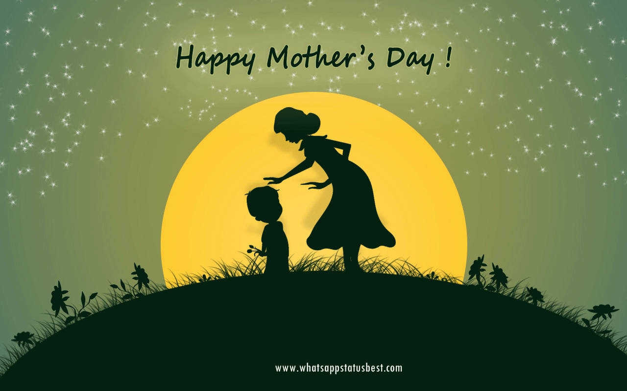 mother, child, starry sky, HD Desktop Wallpaper