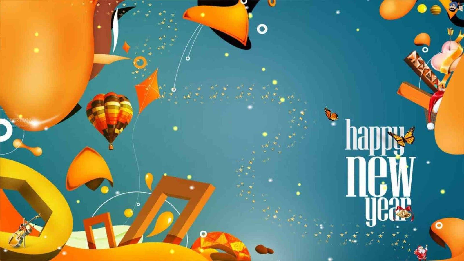 Happy New Year 2020, orange, gold, HD Desktop Wallpaper