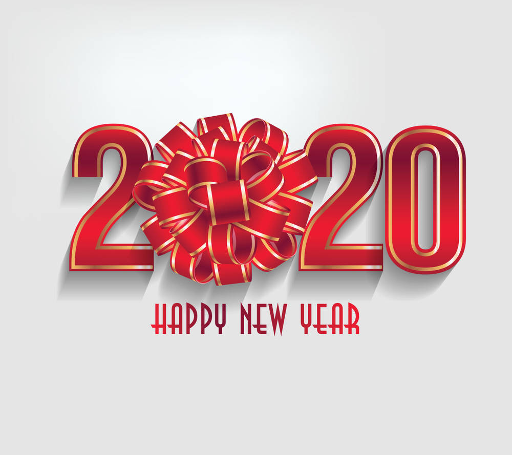 Happy New Year 2020, 2020, red, SD Desktop Wallpaper