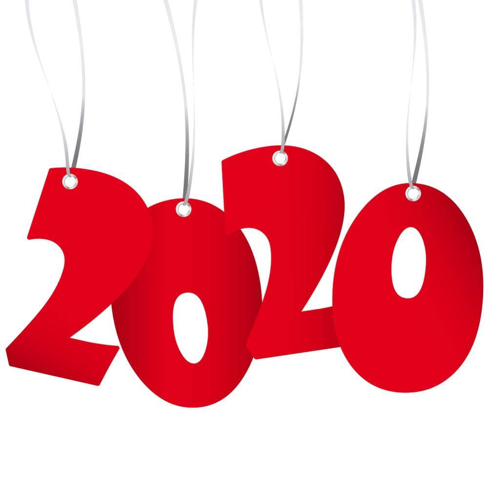 Happy New Year 2020, red, 2020, SD Desktop Wallpaper