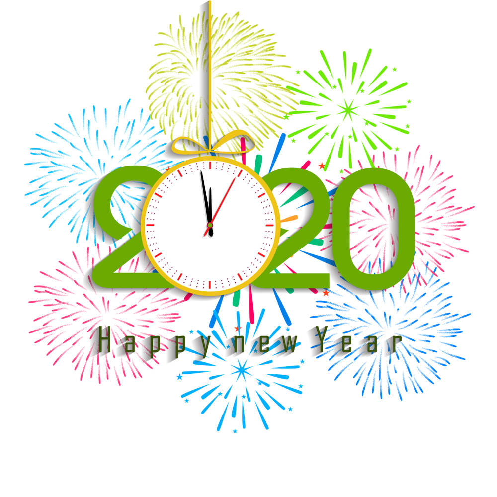 Happy New Year 2020, 2020, midnight, SD Desktop Wallpaper