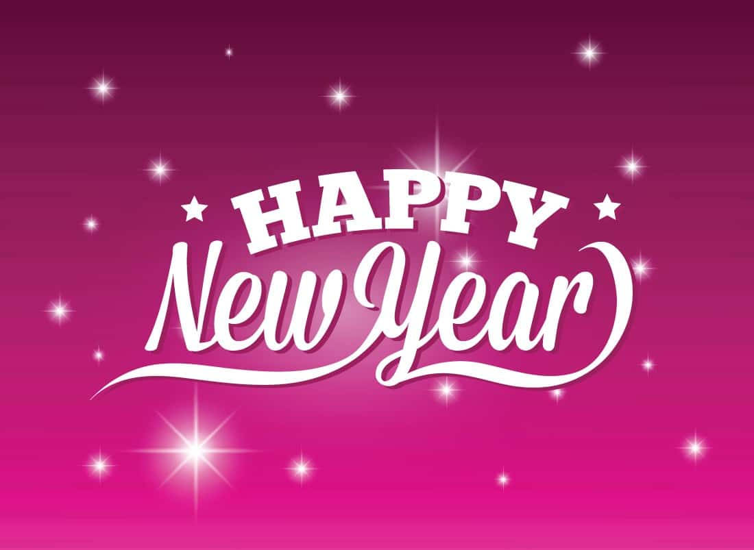 Happy New Year 2020, pink gradient, sparkling stars, SD Desktop Wallpaper